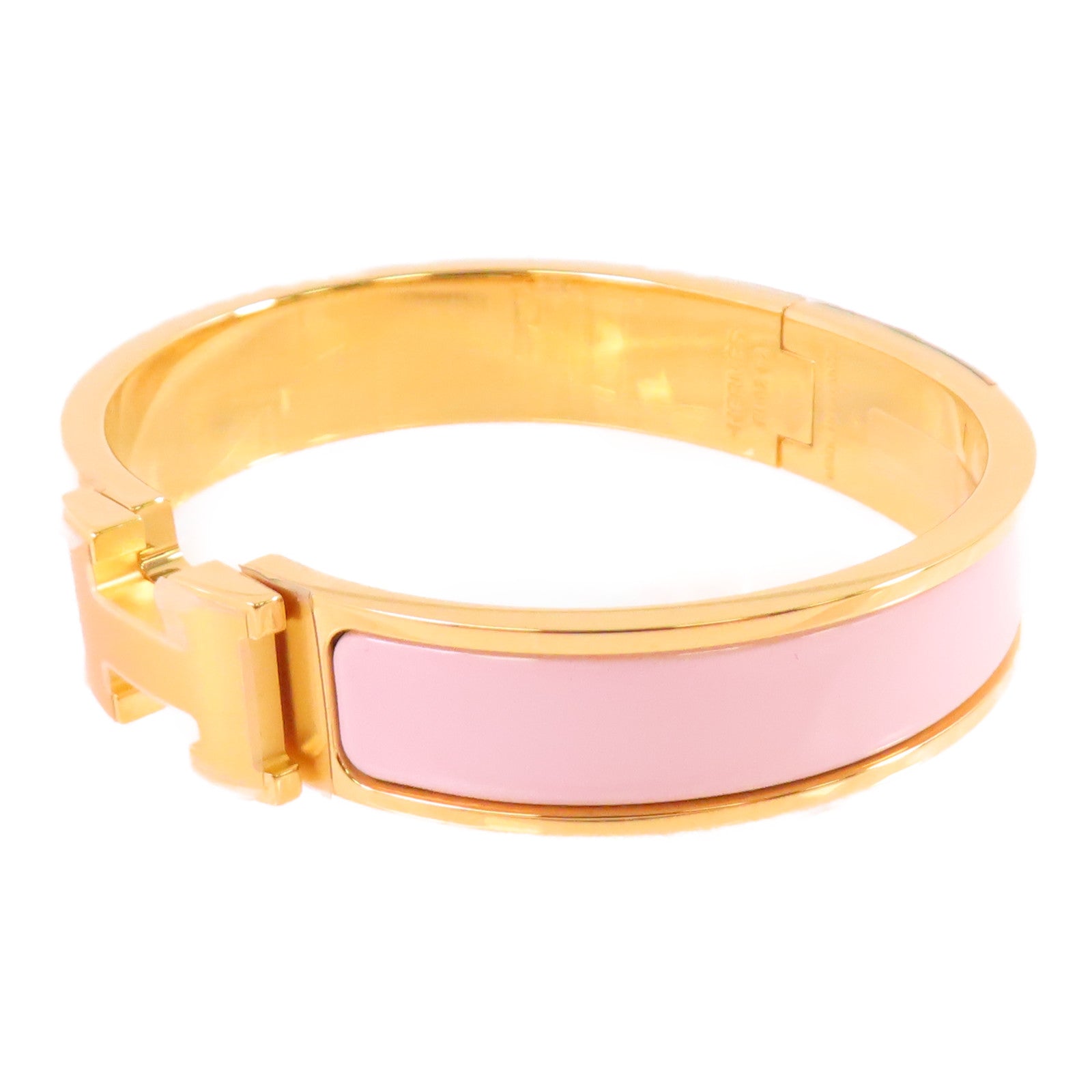 HERMES 金屬/琺瑯Clic H Bracelet金扣手鐲