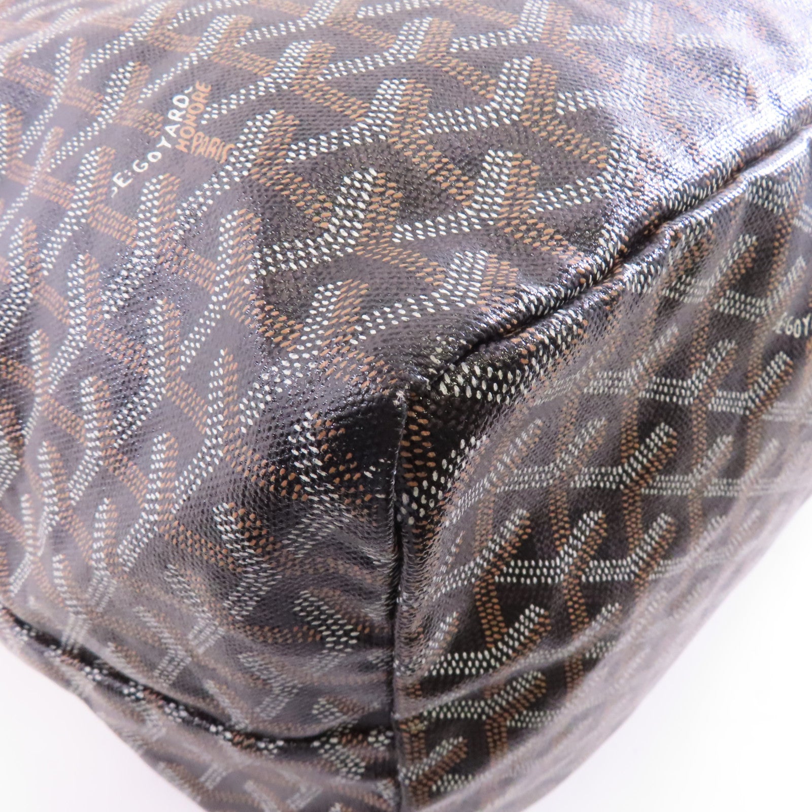GOYARD 塗層帆布Saint Louis GM手挽袋黑色/棕色/白色