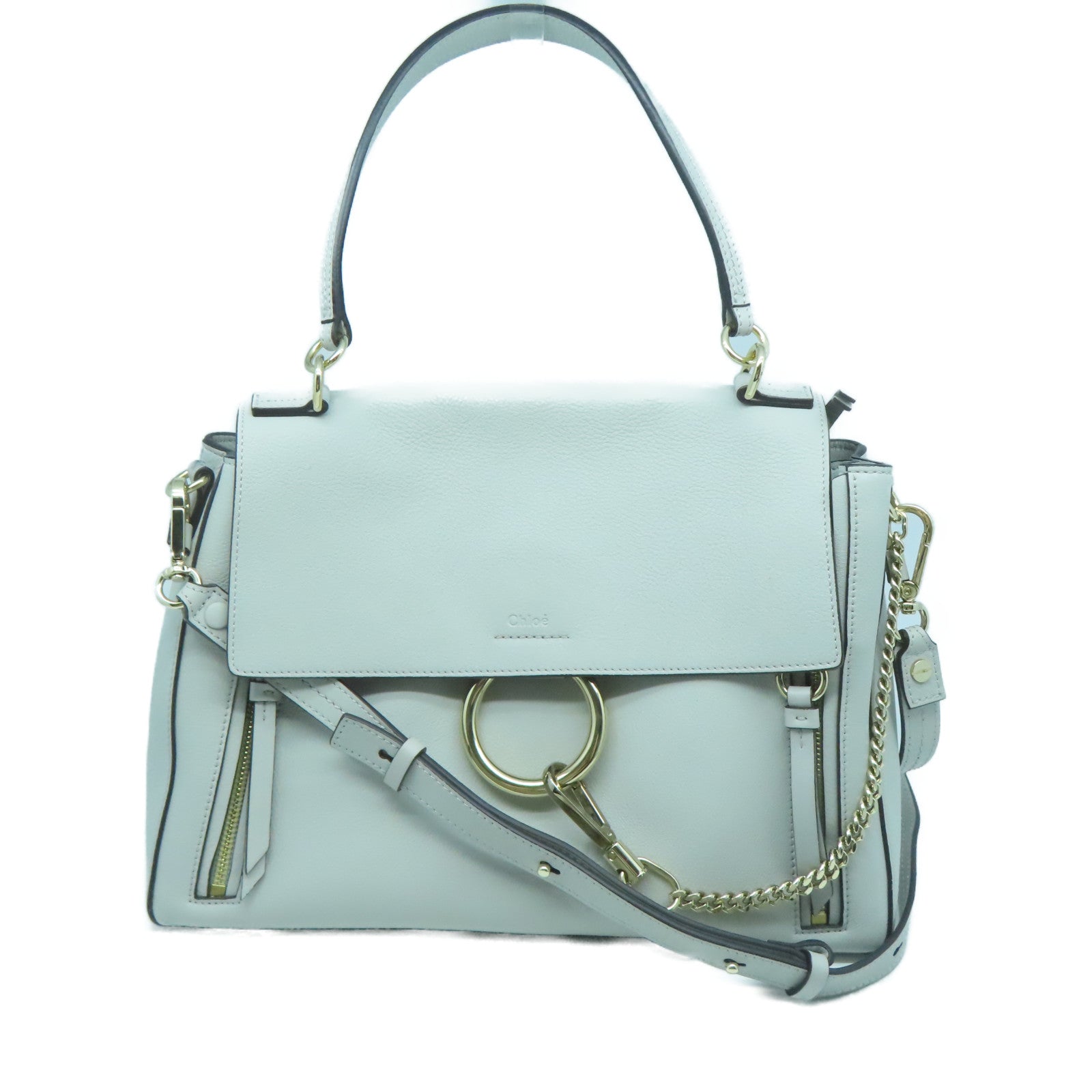 Chloe 【激減優惠】牛皮皮革2 Way Shoulder金扣手挽肩背兩用袋灰色