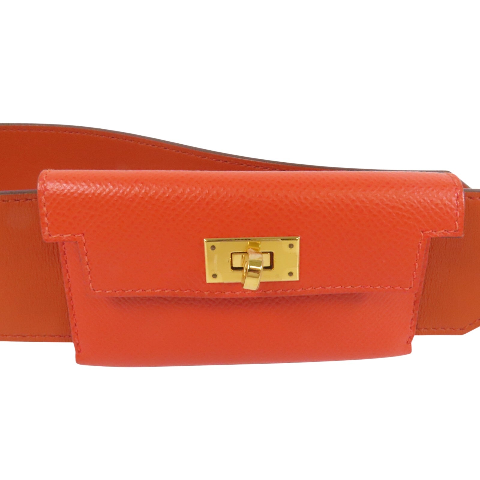 HERMES Epsom皮革Kelly Pocket Bag Strap金扣肩帶