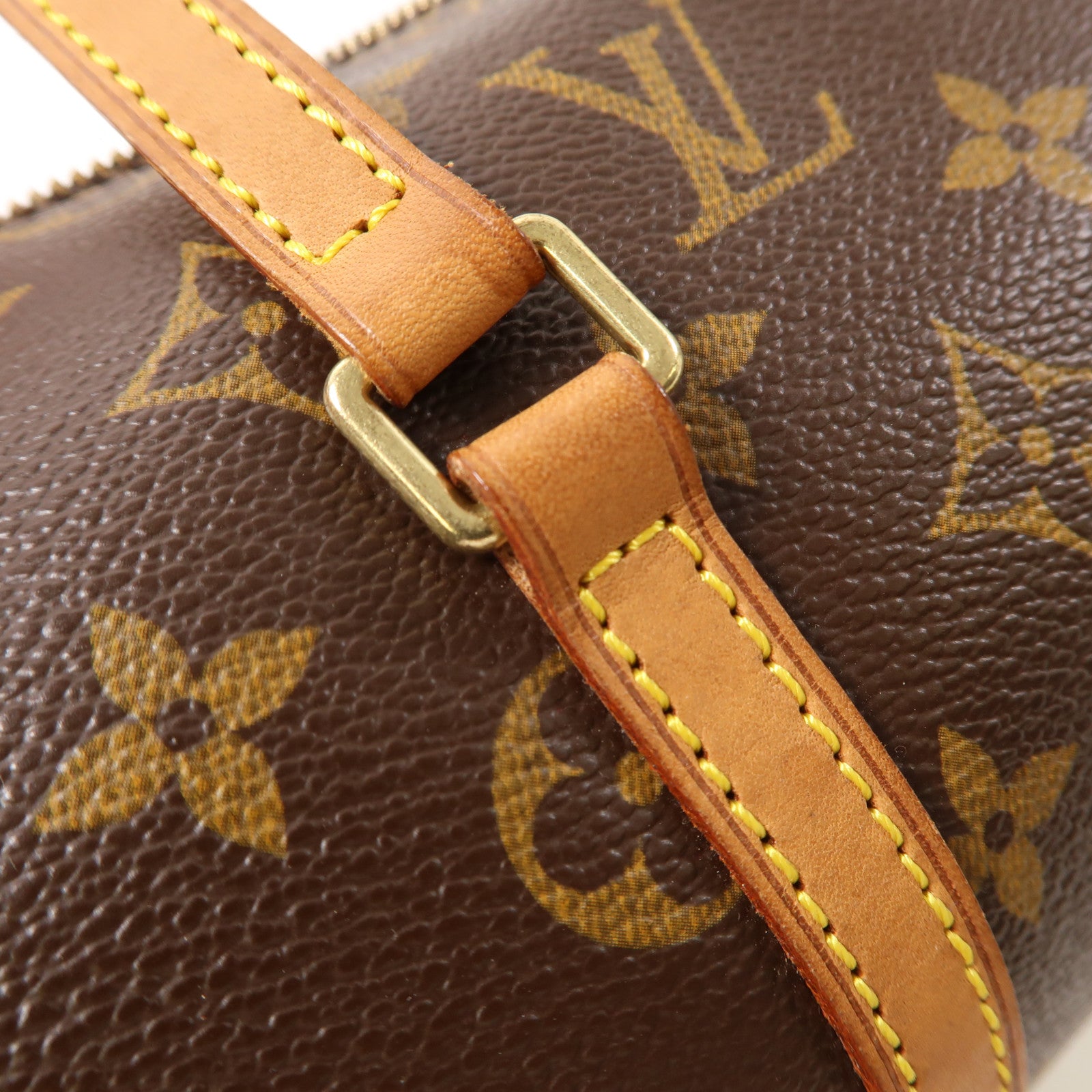 LOUIS VUITTON Monogram Papillon PM金扣手挽袋啡色