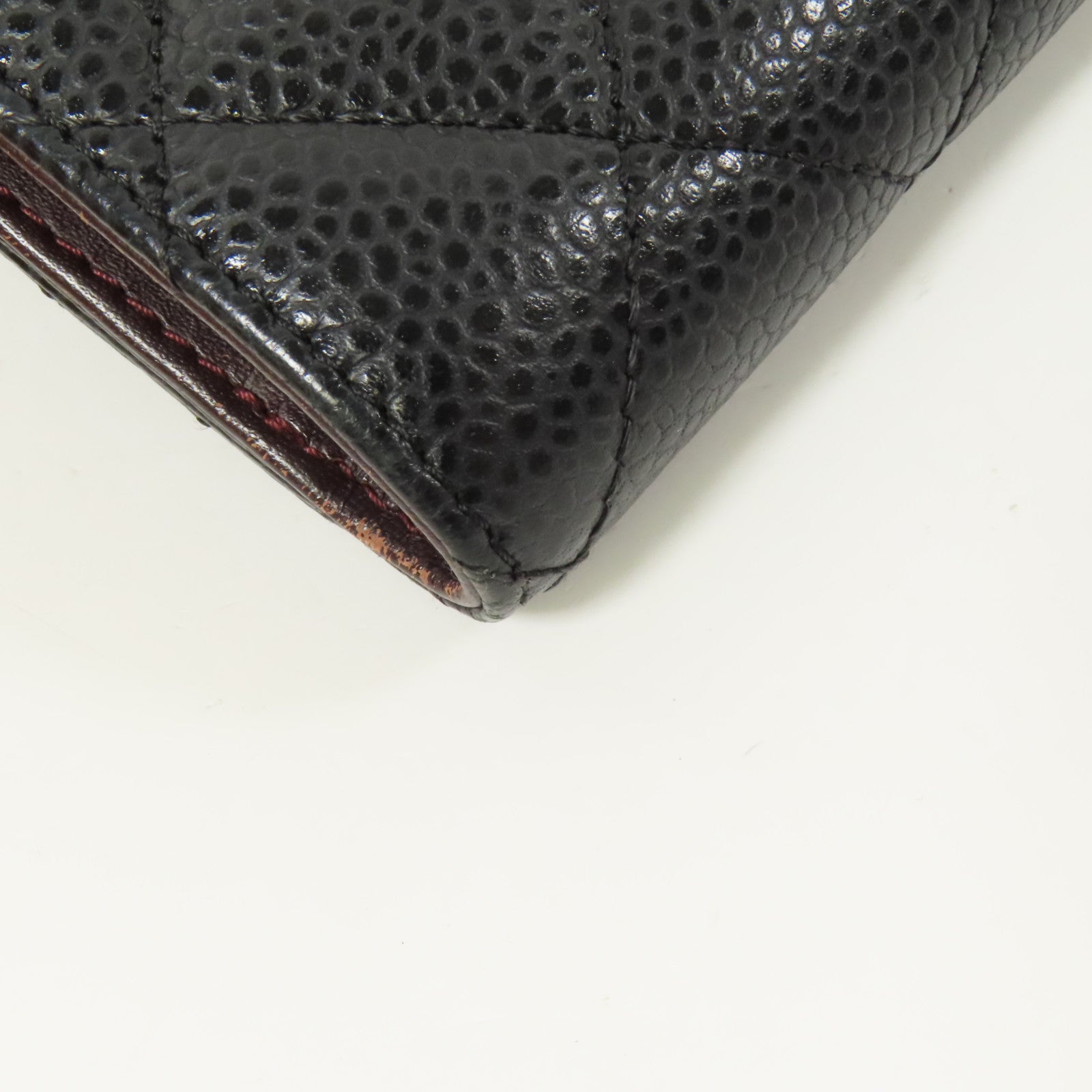 CHANEL 牛皮皮革Fold Wallet金扣錢包