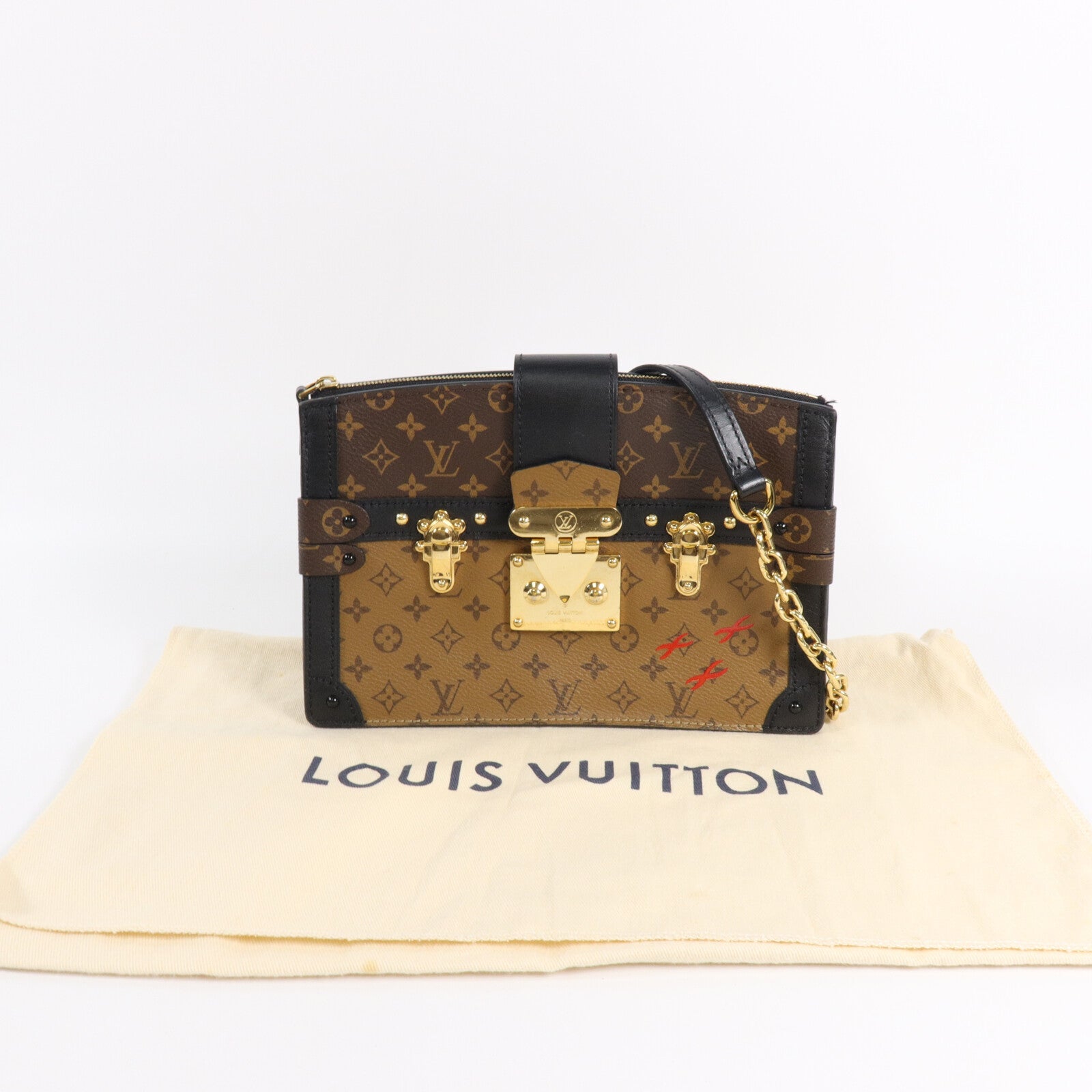 LOUIS VUITTON Monogram/Monogram Reverse Trunk Clutch肩背袋