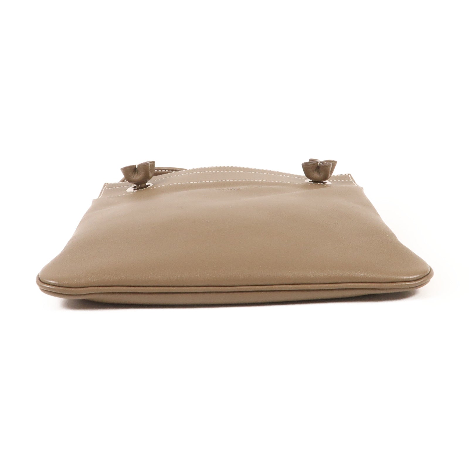 HERMES Swift皮革Aline Mini銀扣肩背袋Etoupe