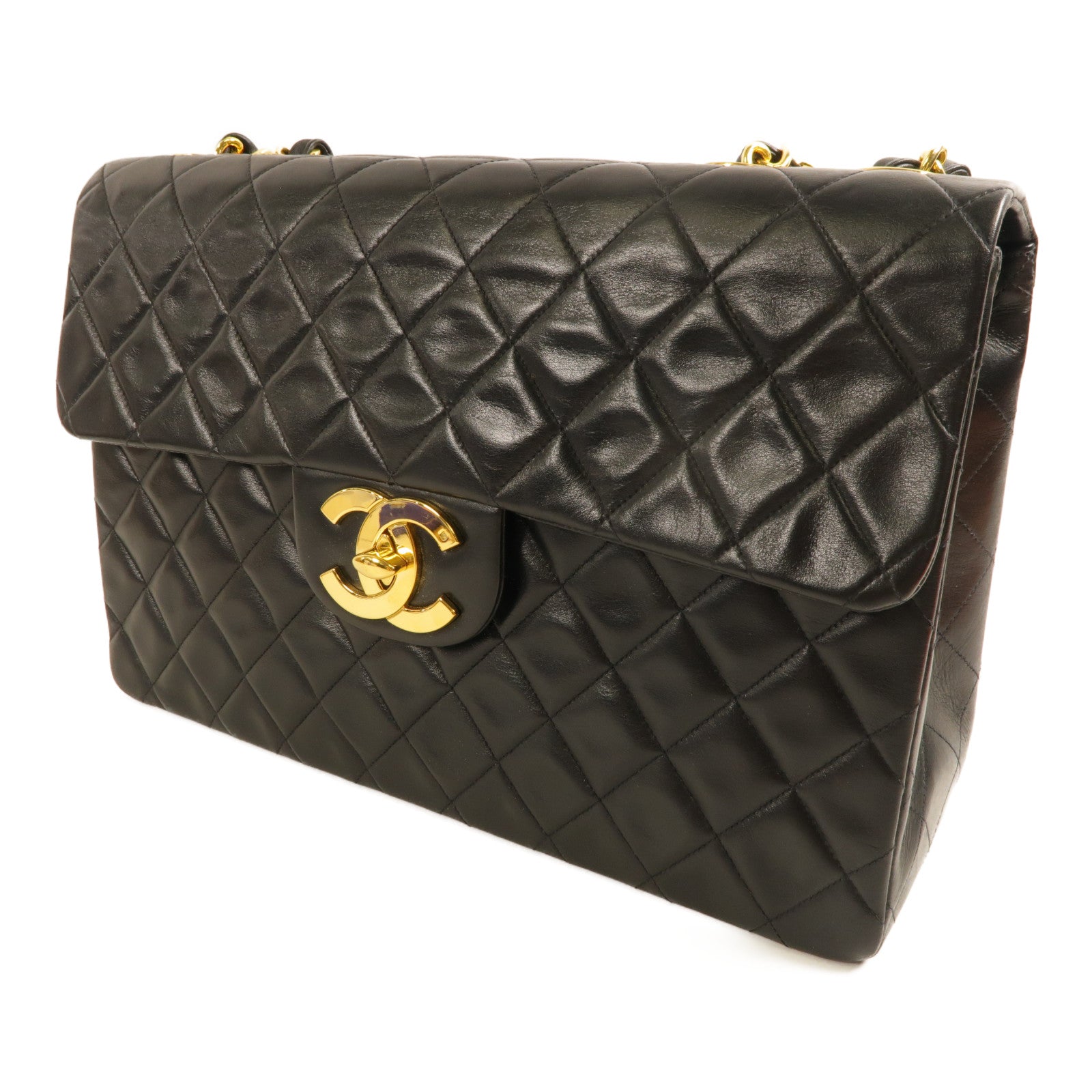 CHANEL 牛皮皮革Vintage Chain Shoulder金扣肩背袋