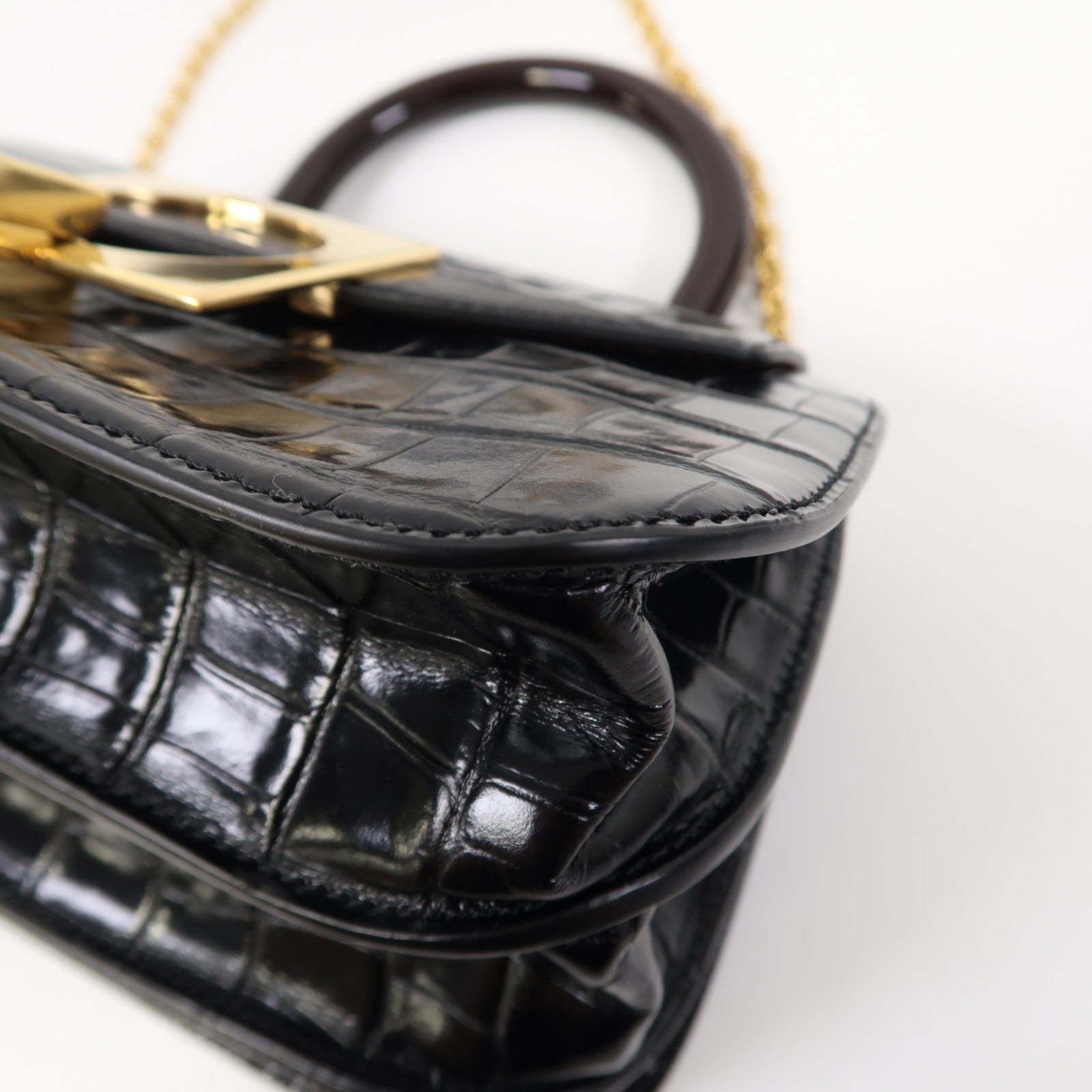 MULBERRY 牛皮皮革2 Way Shoulder金扣手挽肩背兩用袋黑色