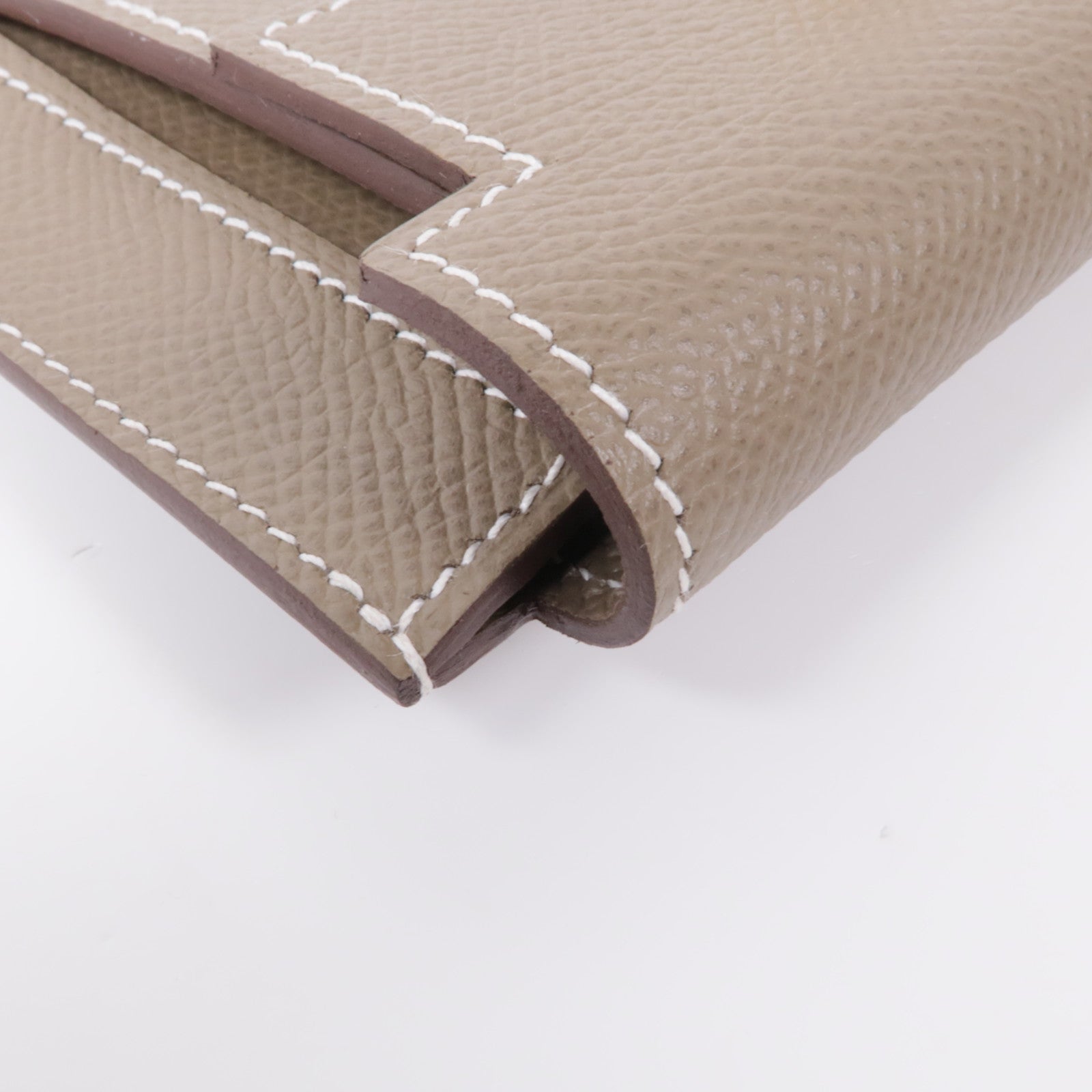 HERMES Epsom皮革Kelly Pocket金扣零錢包Etoupe