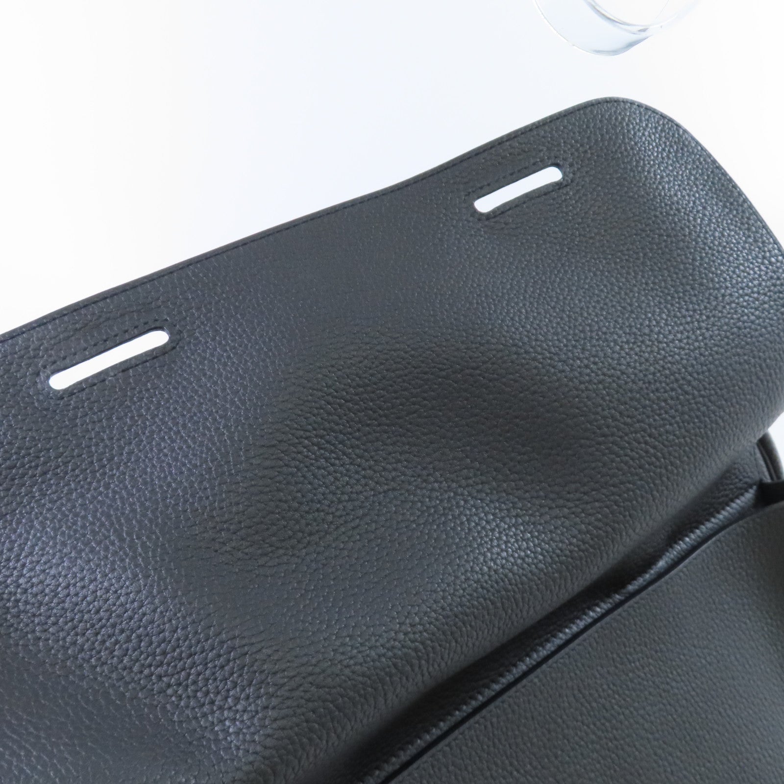 HERMES 【激減優惠】Clemence皮革Steve Meeting II 35 2Way Shoulder Bag銀扣手挽肩背兩用袋8P Plomb/鉛灰色