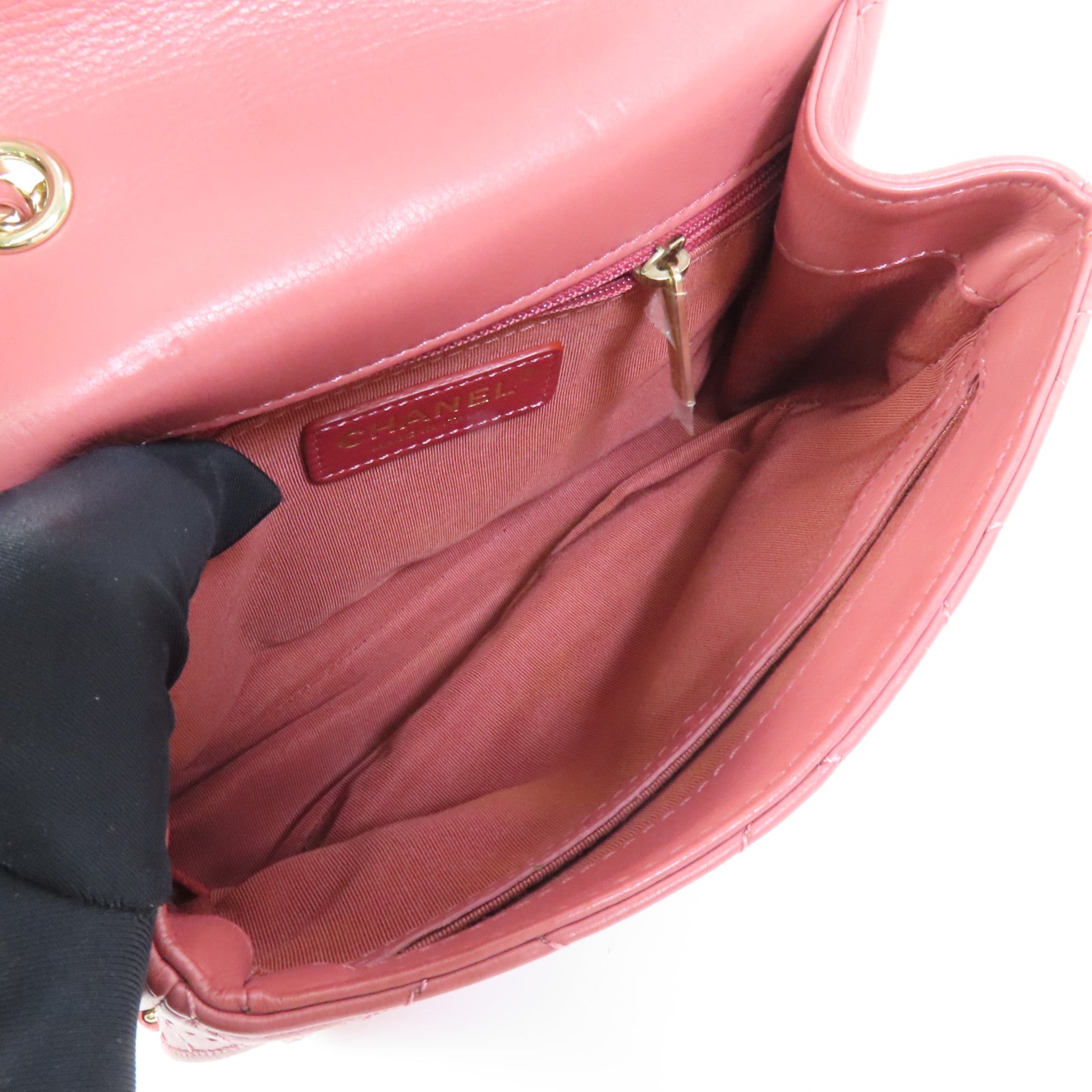 CHANEL 牛皮皮革Chain Shoulder金扣肩背袋