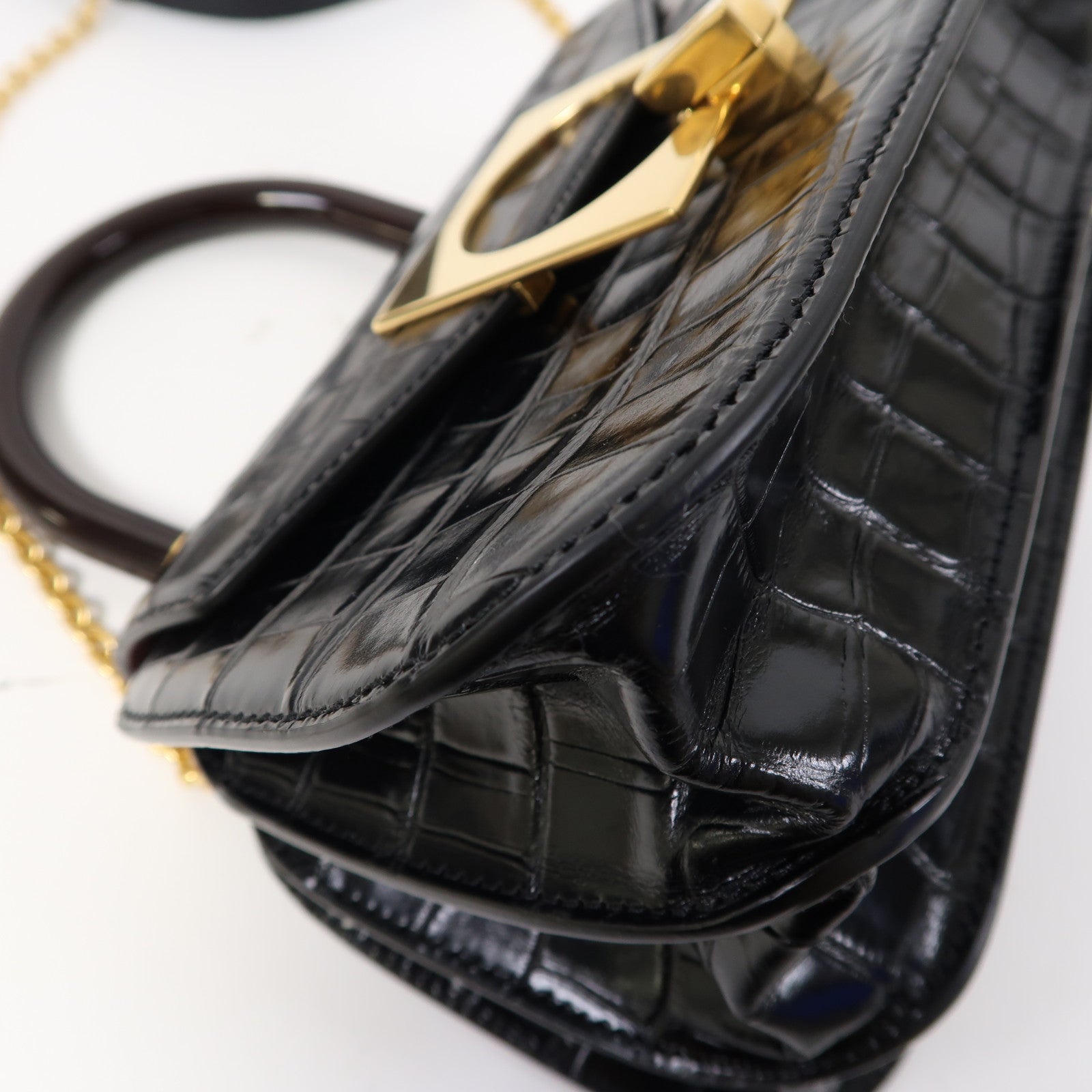 MULBERRY 牛皮皮革2 Way Shoulder金扣手挽肩背兩用袋黑色