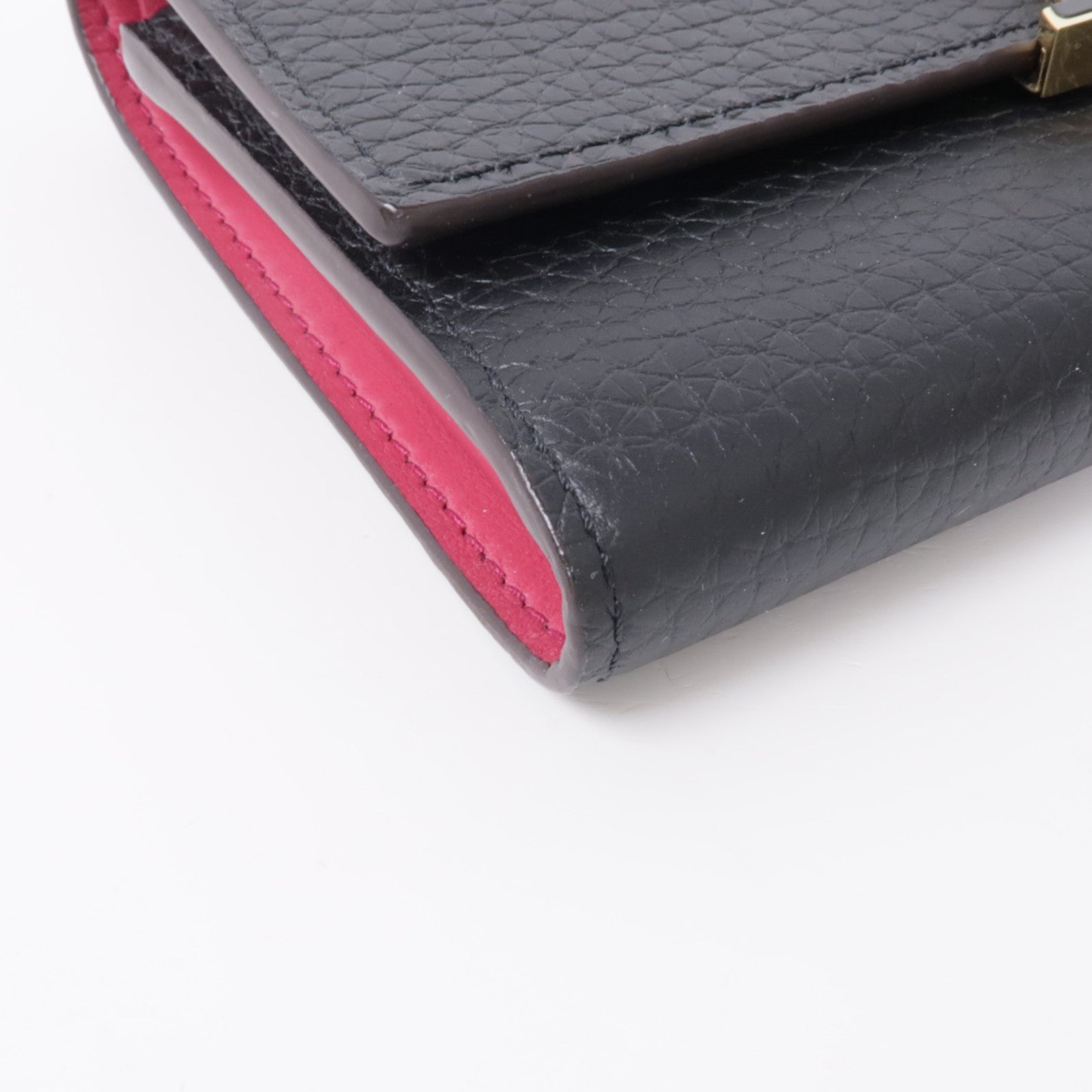 LOUIS VUITTON Taurillon Capucines Compact Wallet錢包