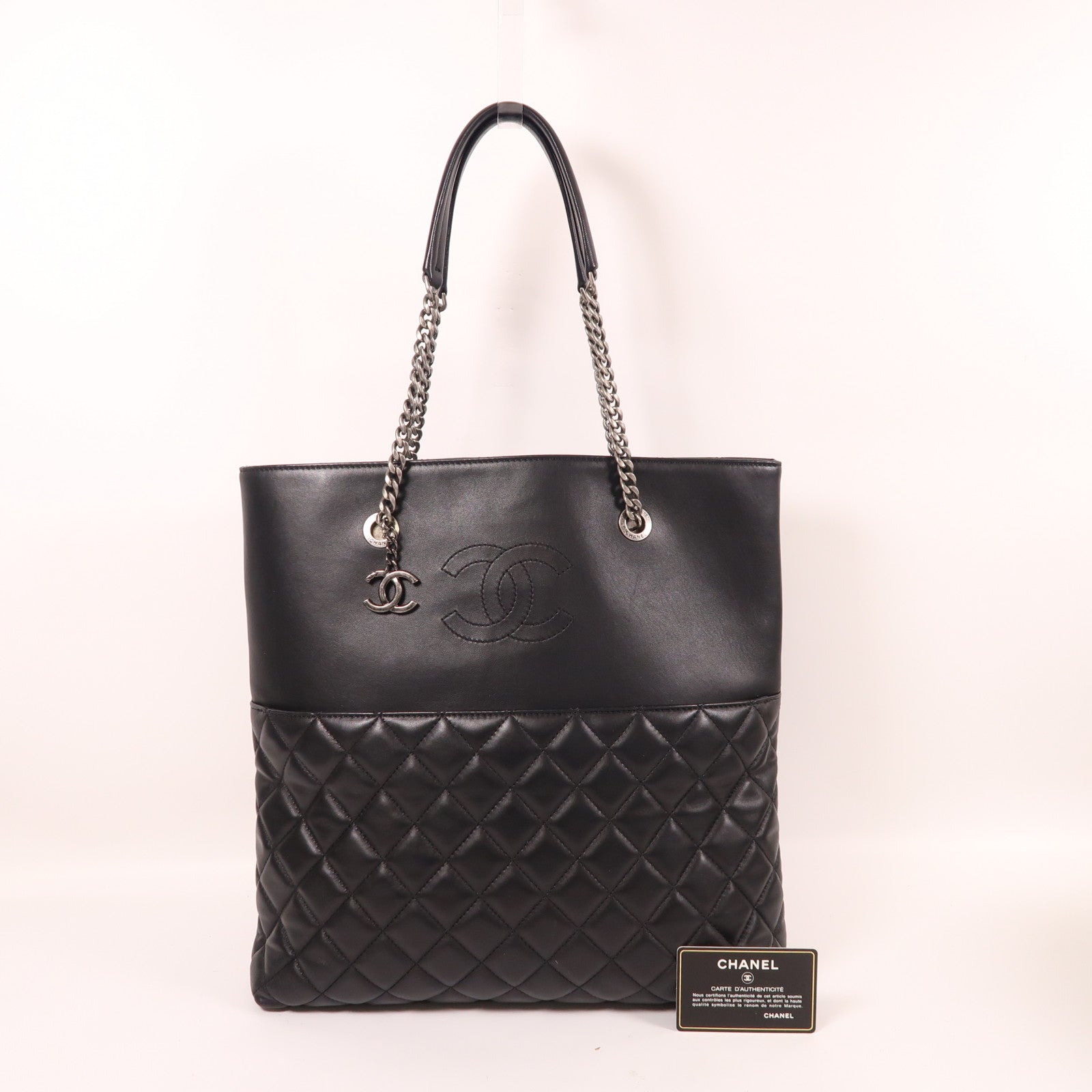 CHANEL 牛皮皮革Tote Bag鏈帶肩背袋