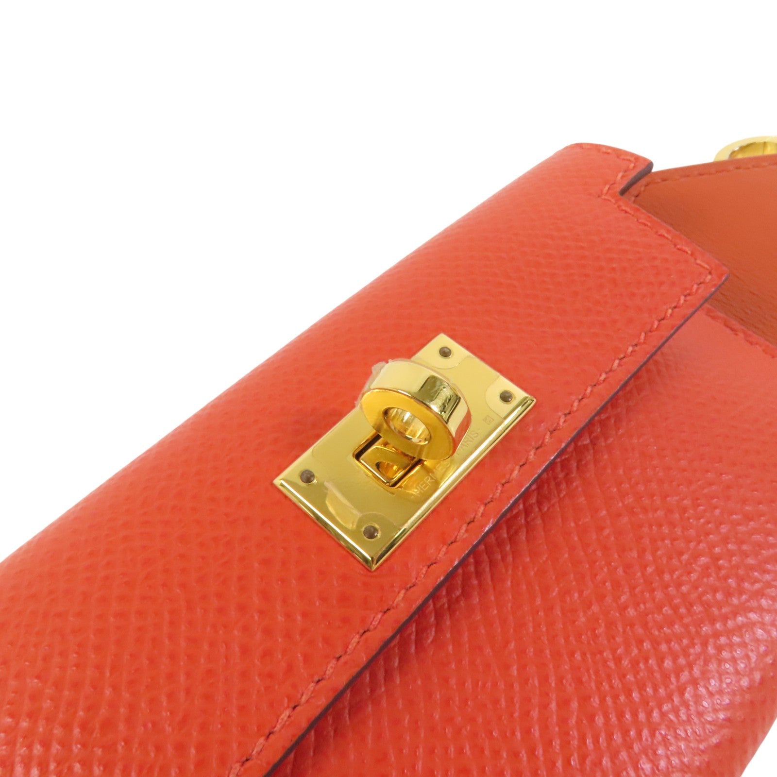 HERMES Epsom皮革Kelly Pocket Bag Strap金扣肩帶