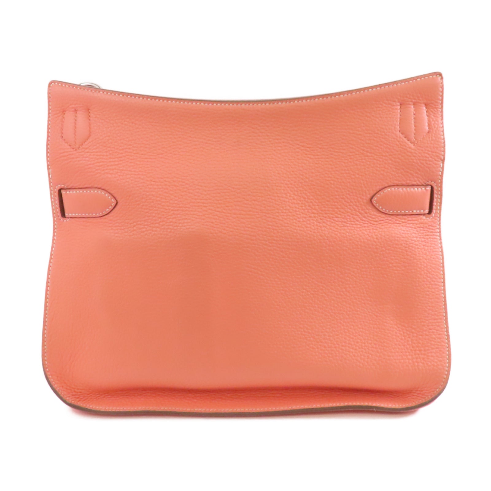 HERMES Clemence皮革Jypsiere 34銀扣肩背袋Crevette/粉紅色