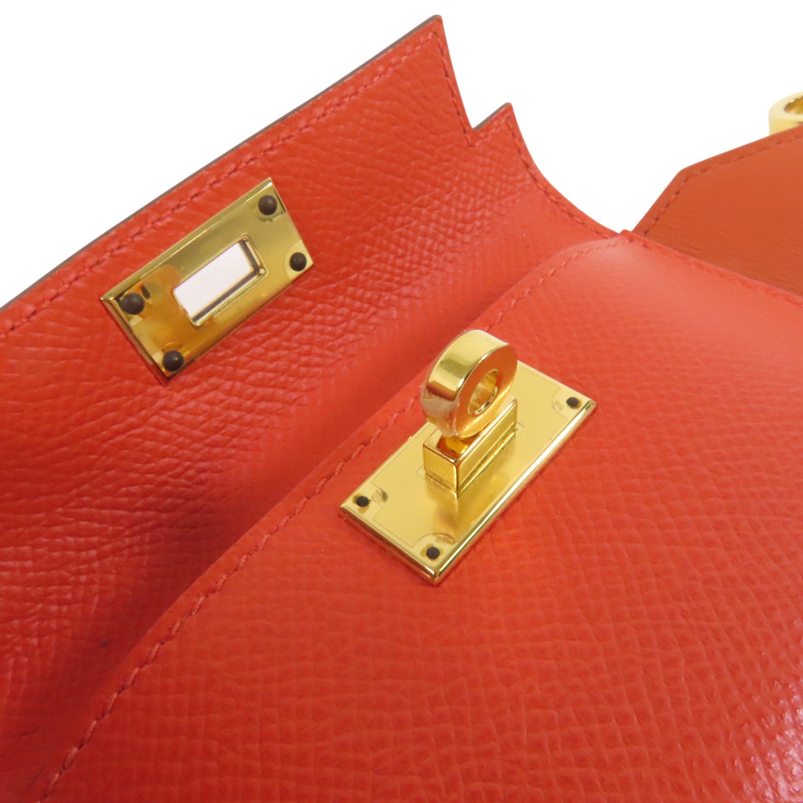 HERMES Epsom皮革Kelly Pocket Bag Strap金扣肩帶