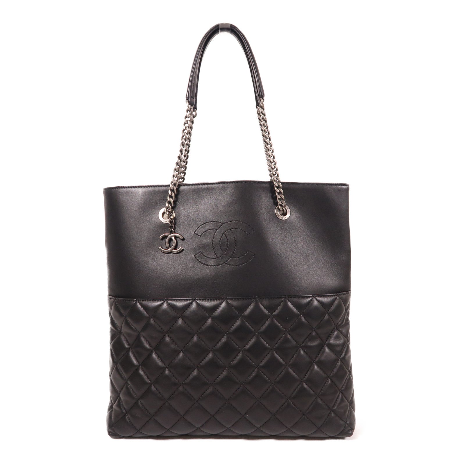 CHANEL 牛皮皮革Tote Bag鏈帶肩背袋
