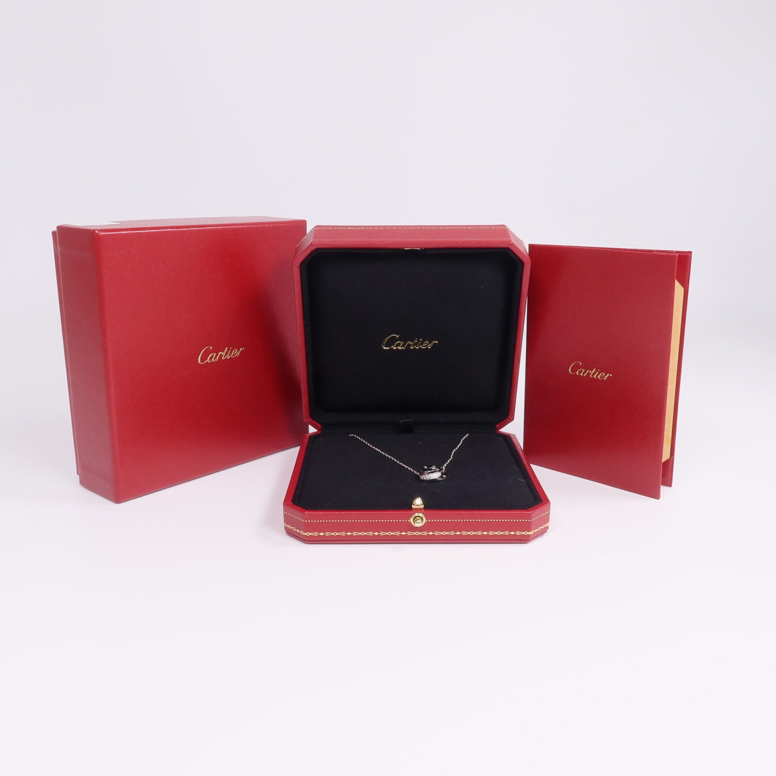 CARTIER 18K白金Love Necklace鑽石項鍊
