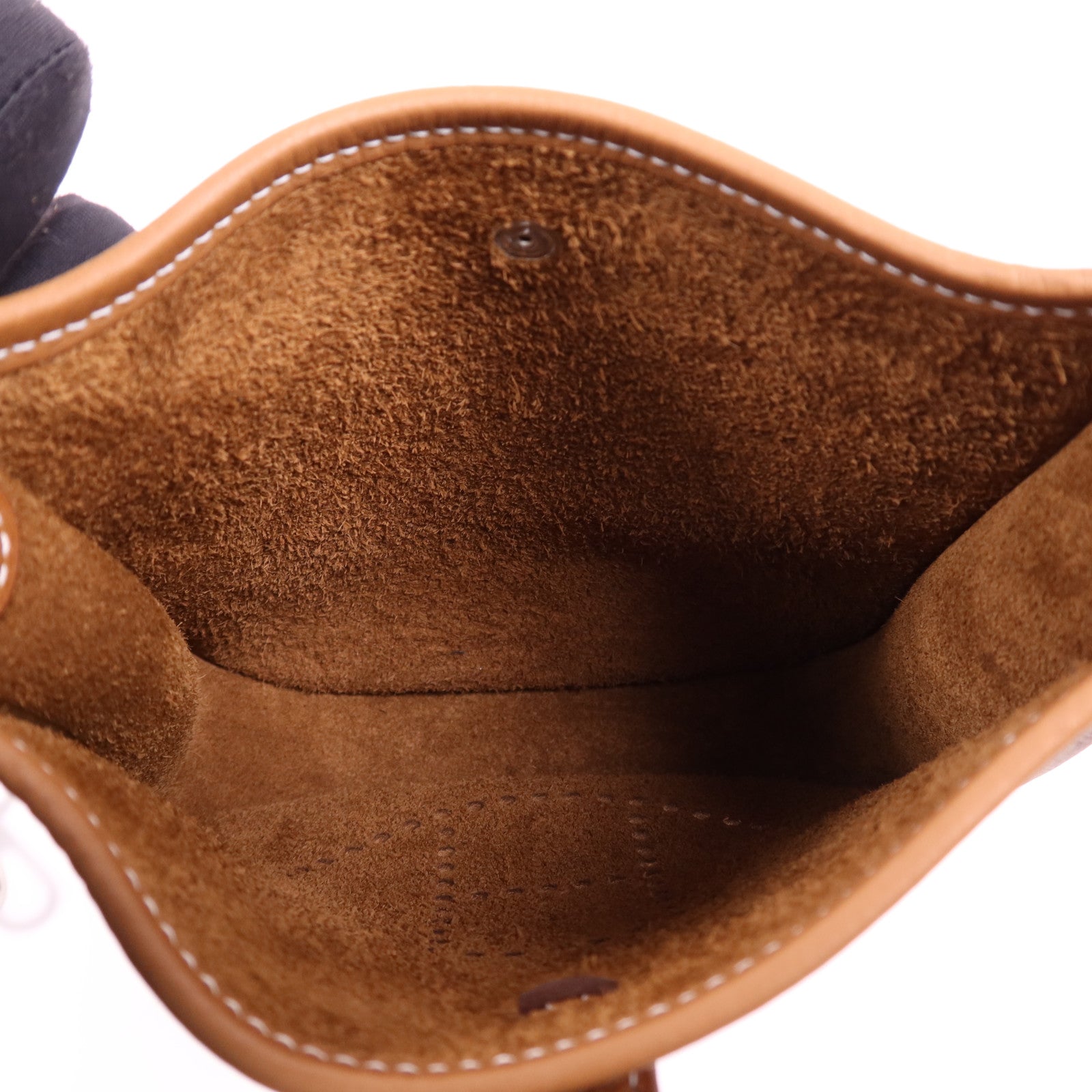 HERMES Clemence皮革Evelyne TPM銀扣肩背袋Gold