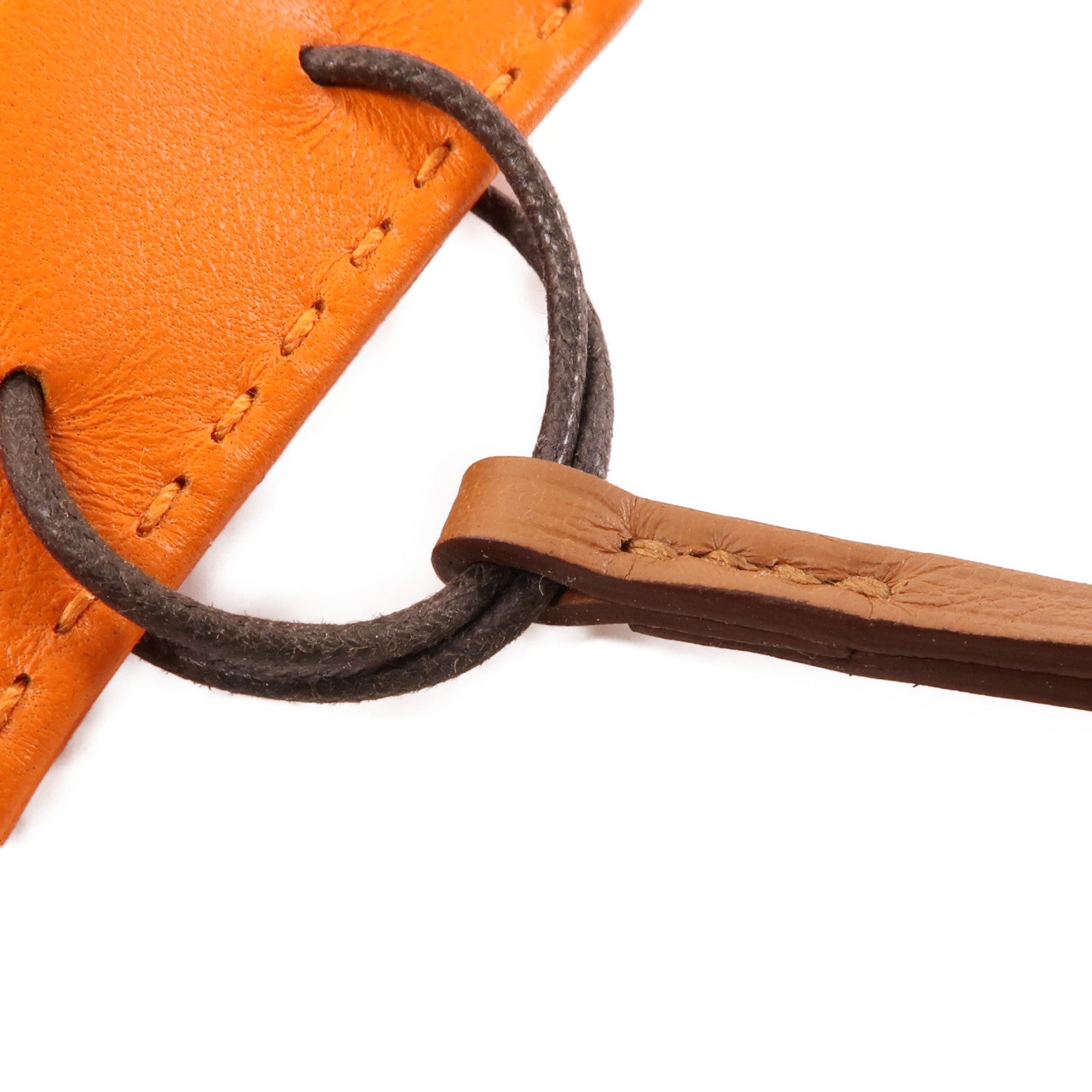 HERMES Swift皮革Shopping Bag Charm掛飾Orange/橙色