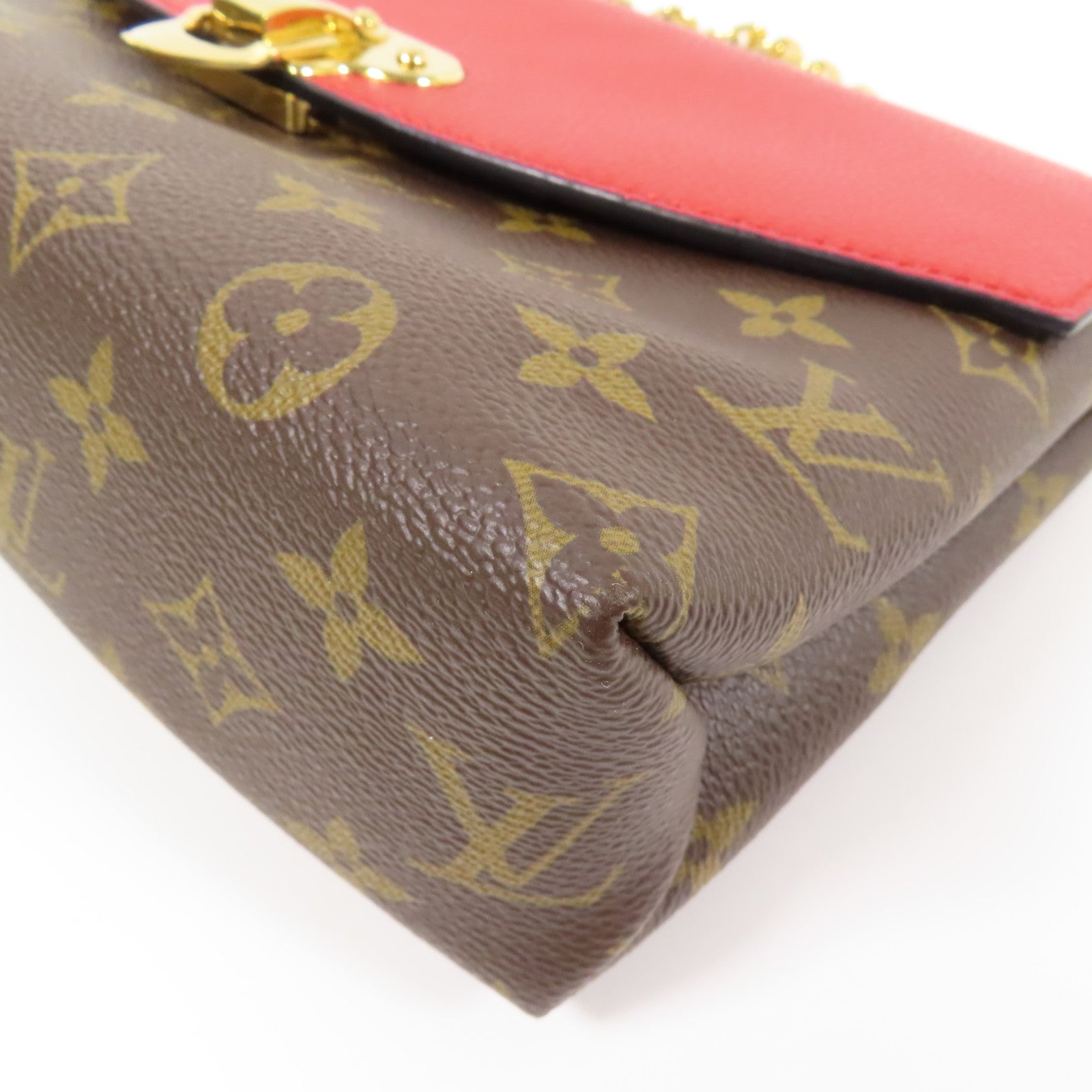 LOUIS VUITTON LV GHW Saint Placide Shoulder Bag M43713 Monogram Brown/Red