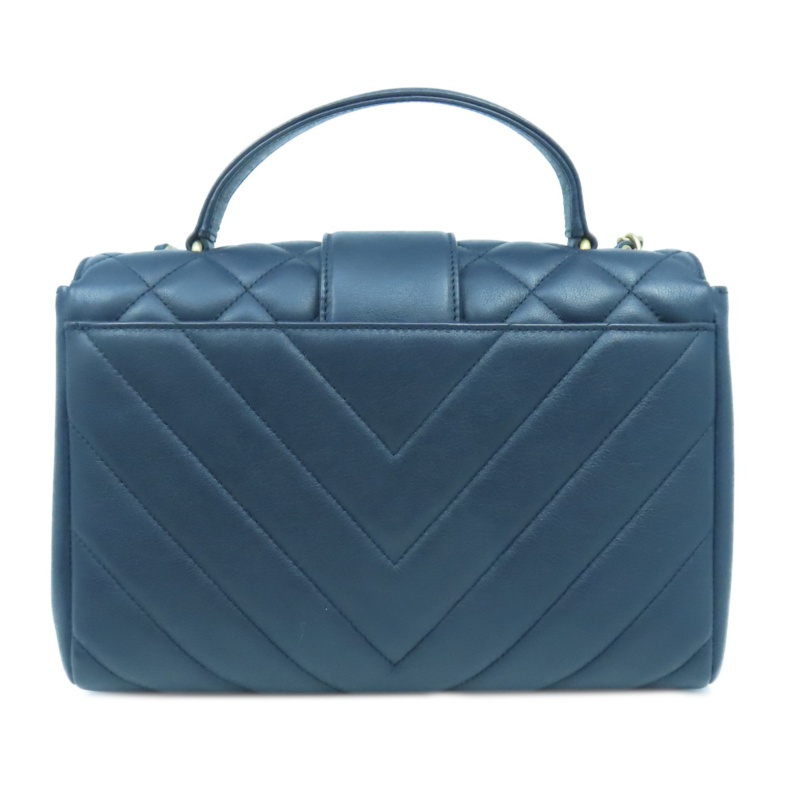 CHANEL 【激減優惠】牛皮皮革In the City金扣手挽肩背兩用袋深藍色