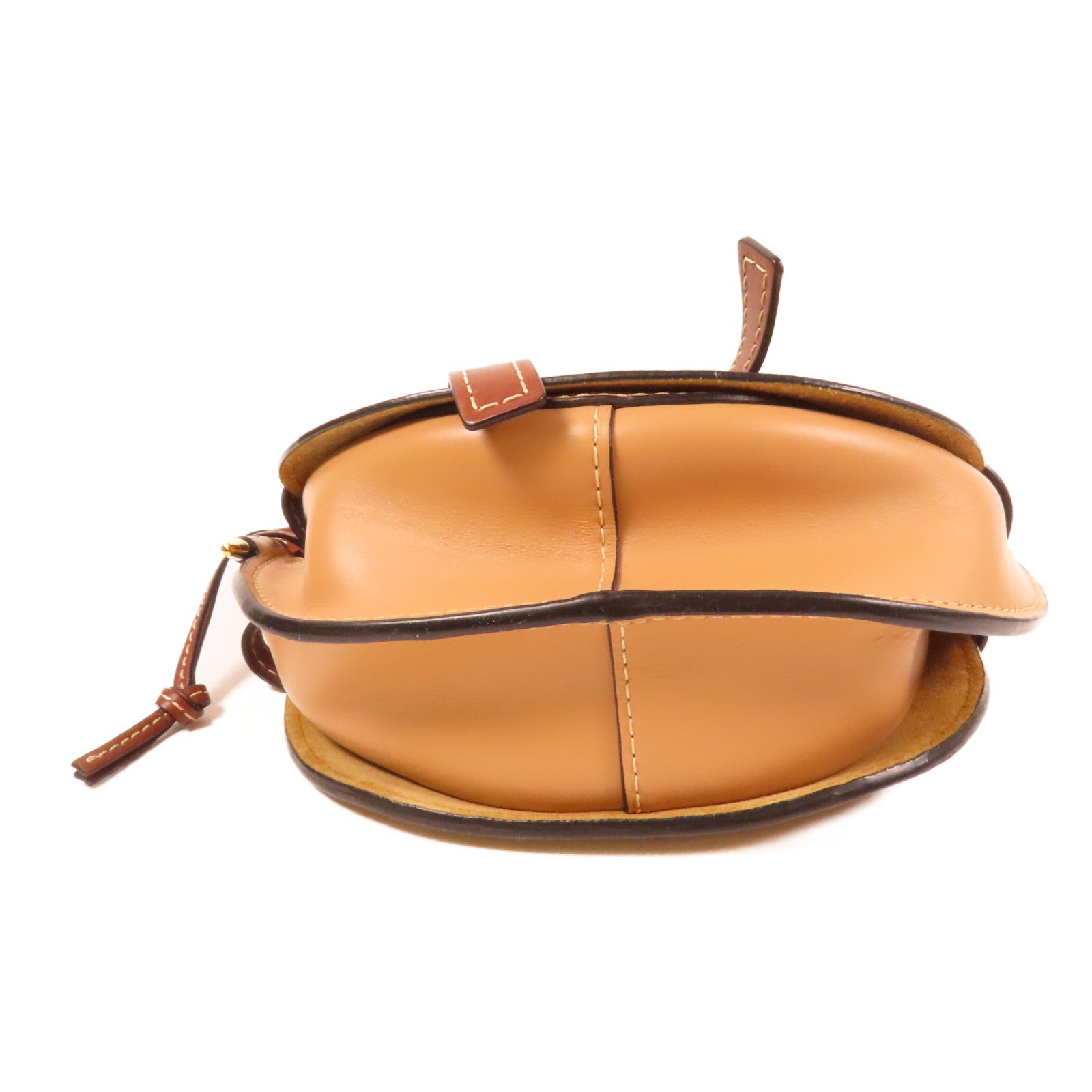 LOEWE 牛皮皮革Gate Bag金扣肩背袋啡色