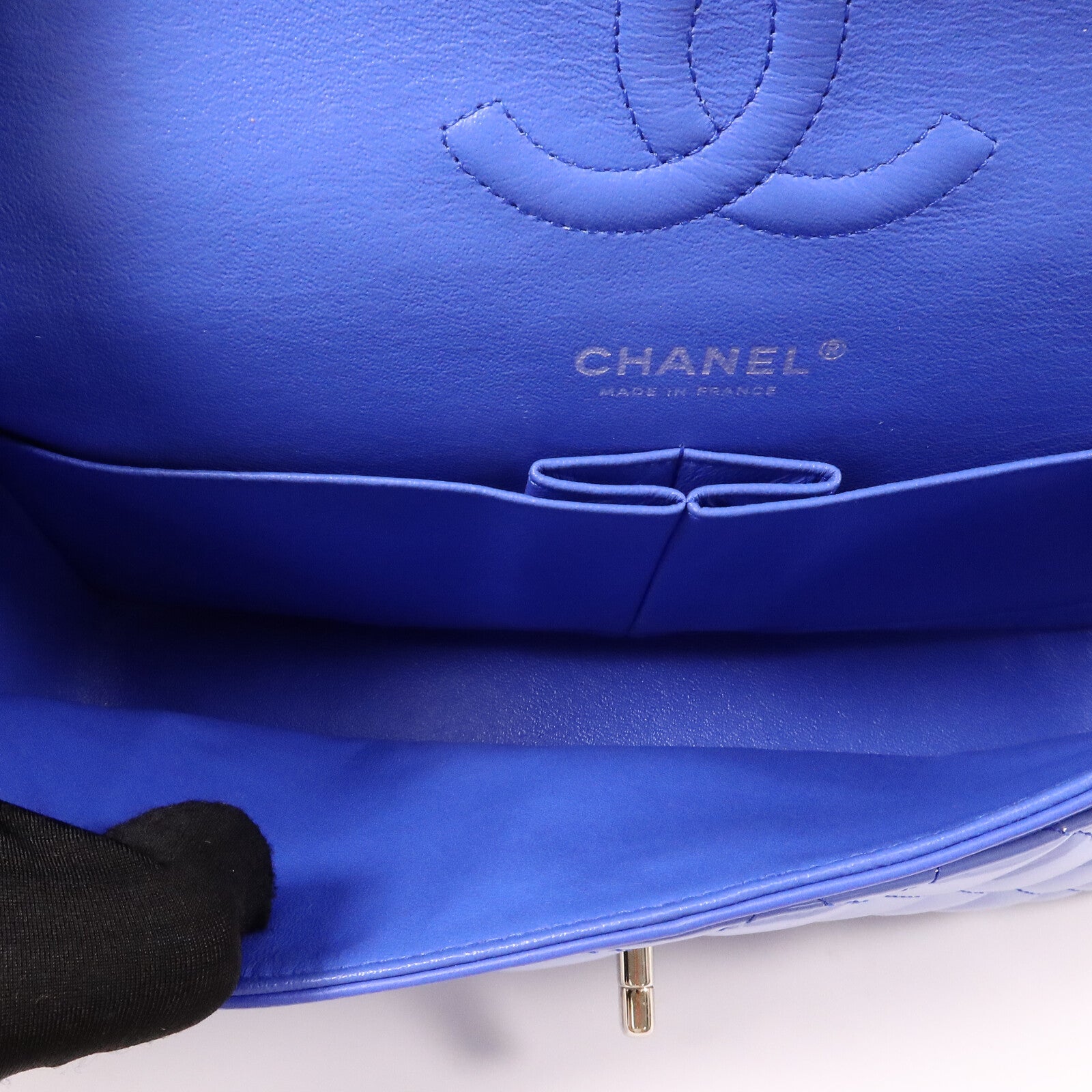 CHANEL 漆皮皮革Classic 25鏈帶手挽肩背兩用袋
