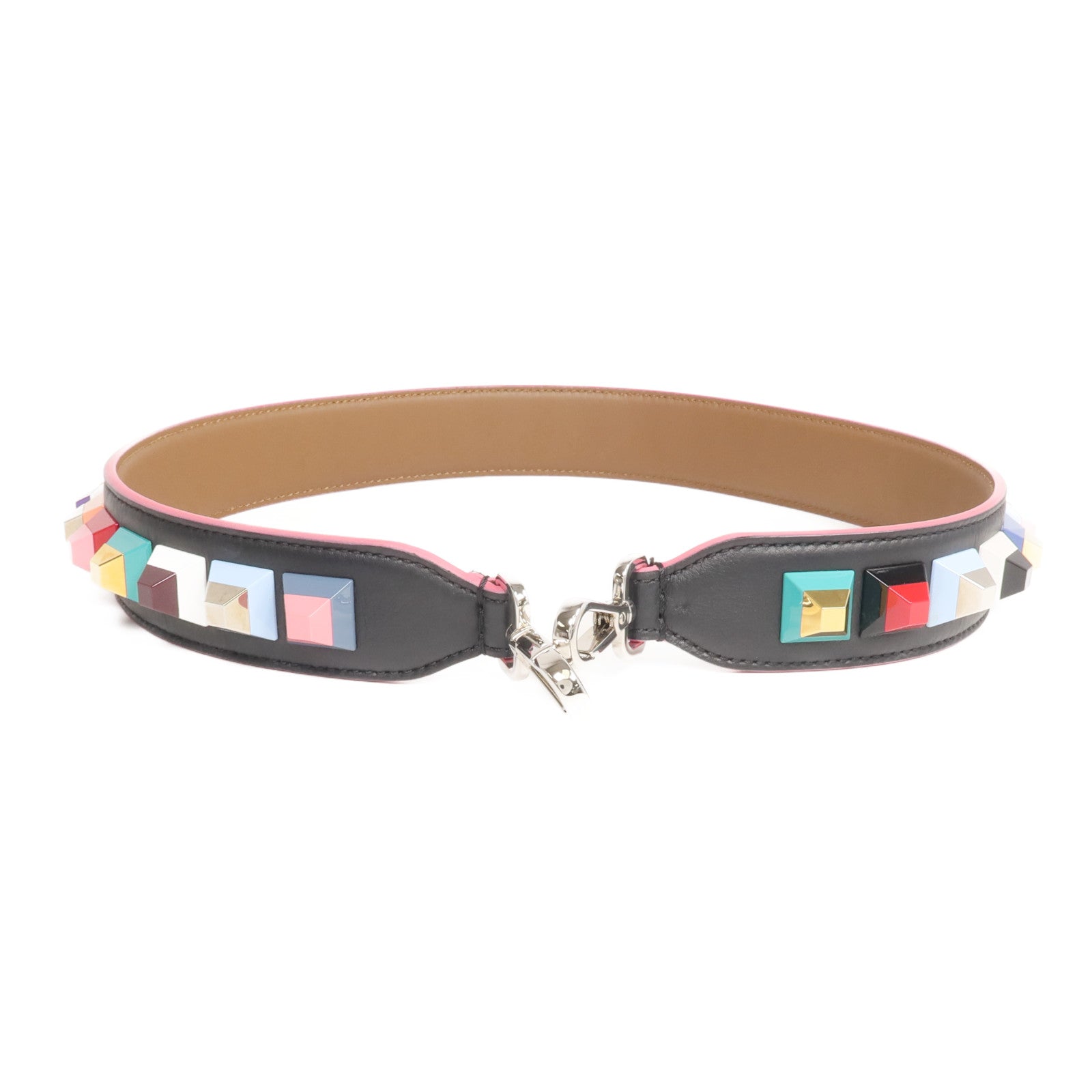 FENDI 牛皮皮革Shoulder Strap銀扣肩帶