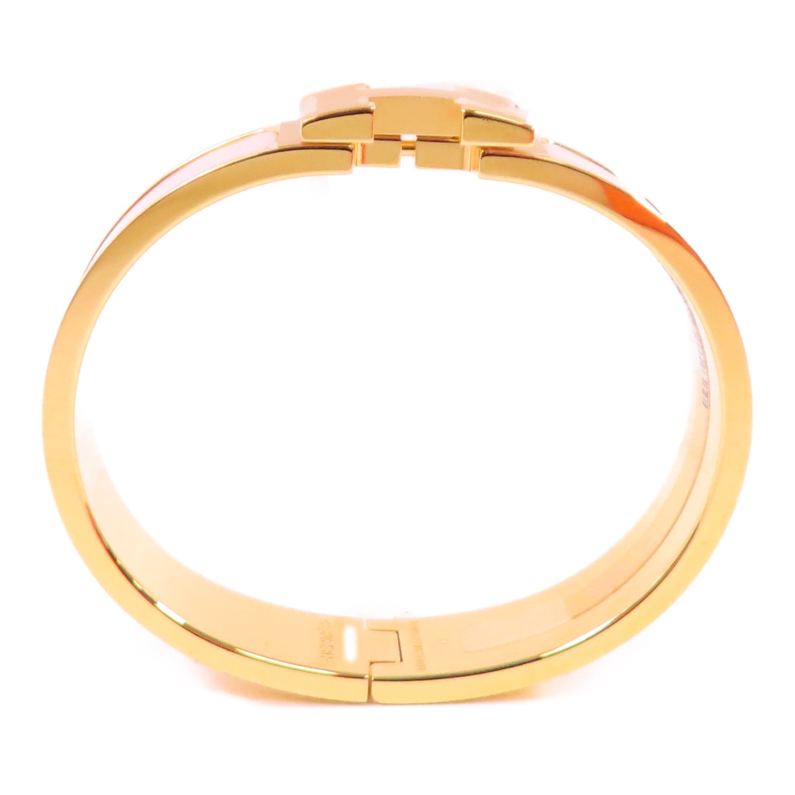 HERMES 金屬/琺瑯Clic H Bracelet金扣手鐲
