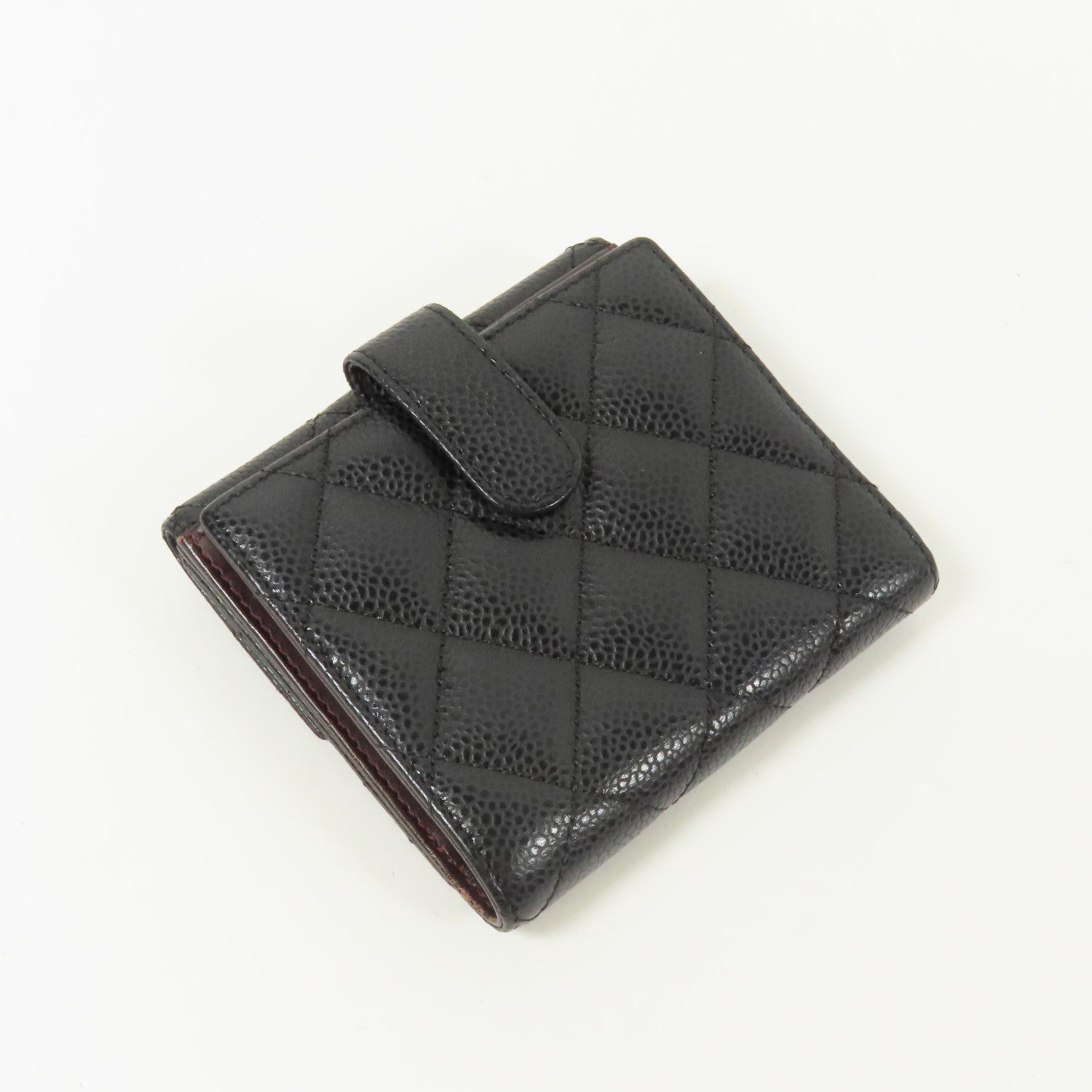 CHANEL 牛皮皮革Fold Wallet金扣錢包