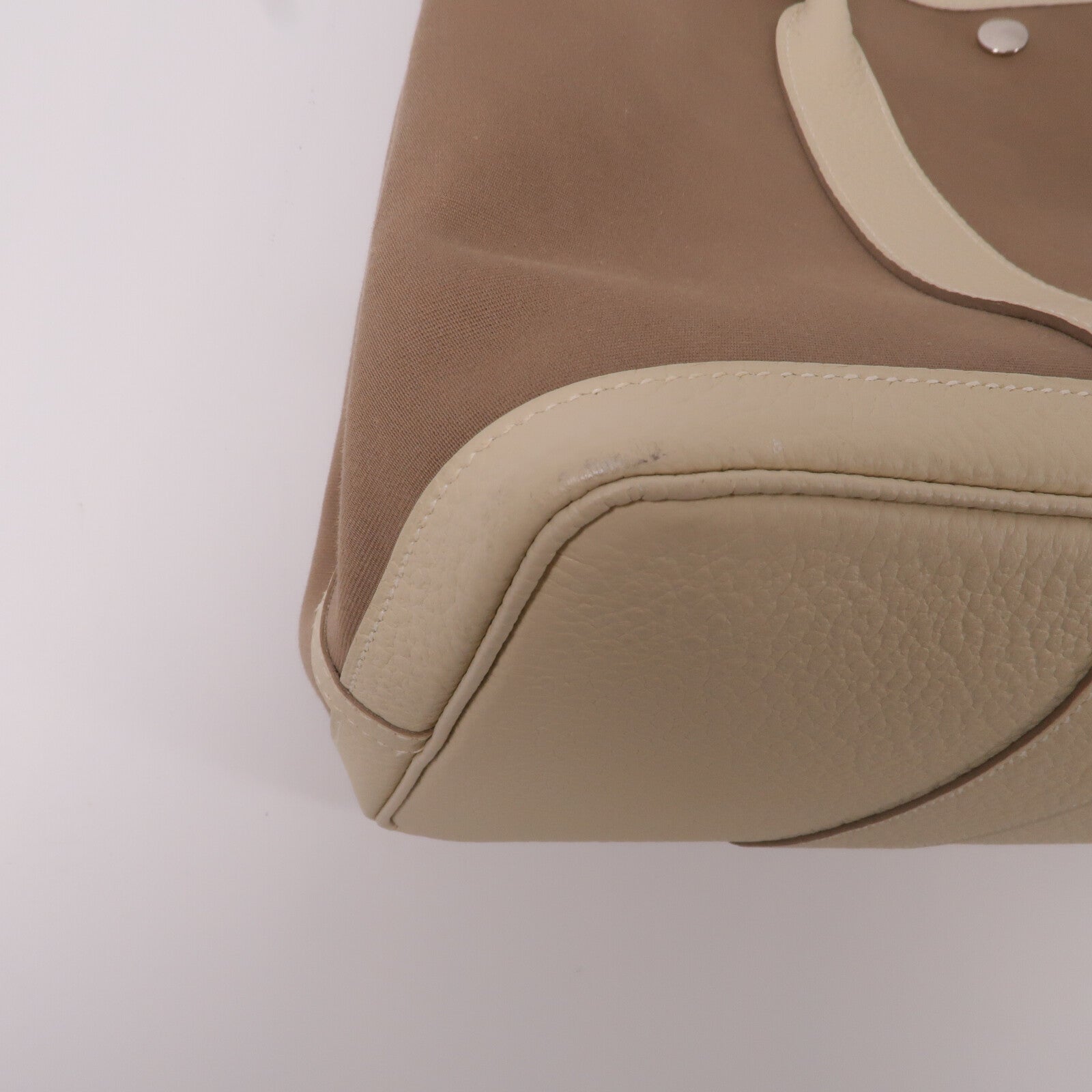 HERMES Toile H帆布Garden Party PM手挽袋Etoupe/Nata