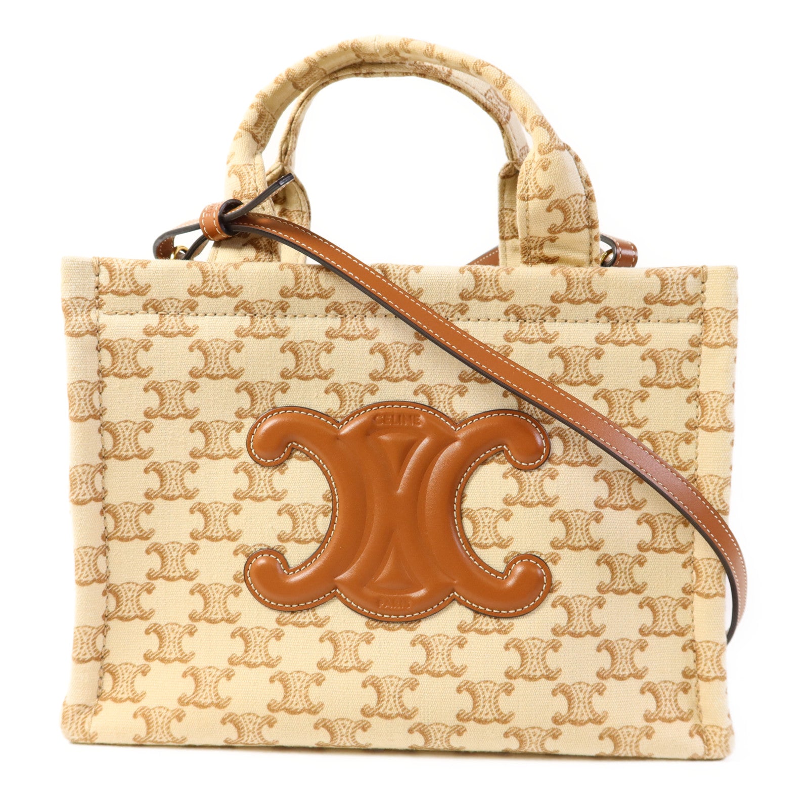 CELINE 帆布2 Way Shoulder Bag金扣手挽肩背兩用袋