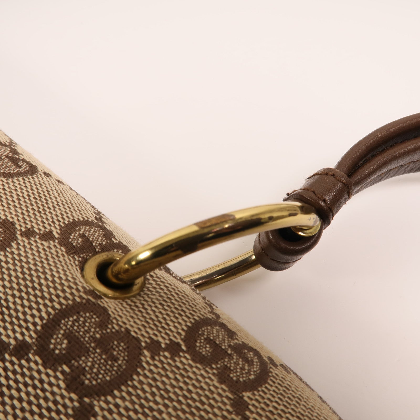 GUCCI 帆布Vintage Bag金扣肩背袋