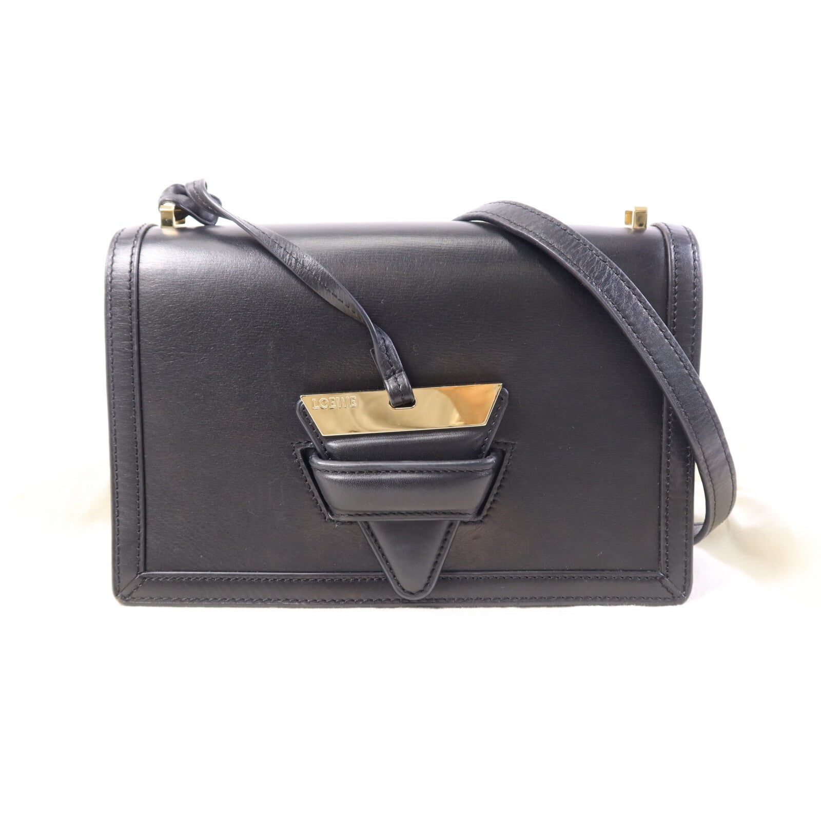 LOEWE 牛皮皮革Shoulder Bag金扣肩背袋