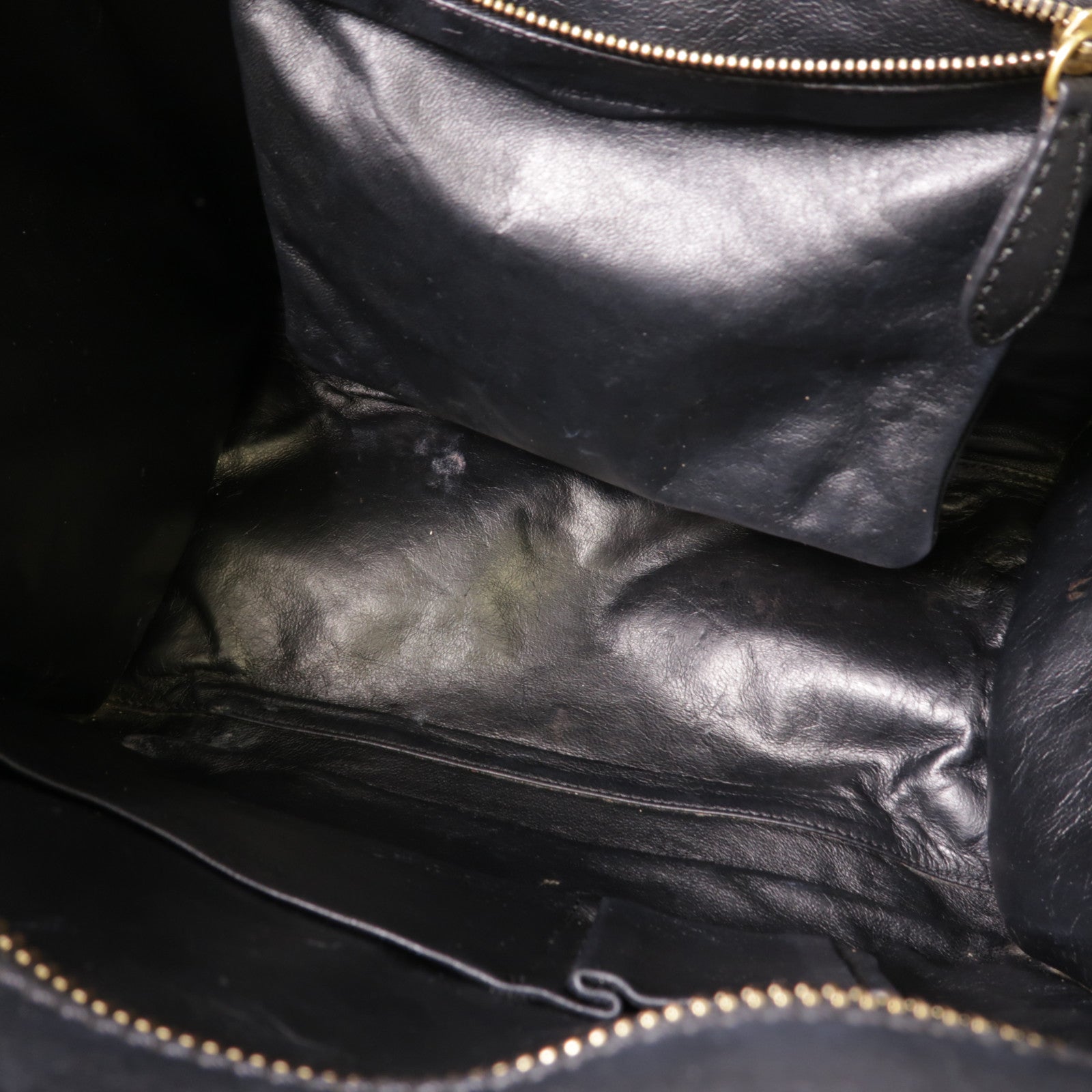 CELINE GHW Tote Bag Denim/Leather Navy