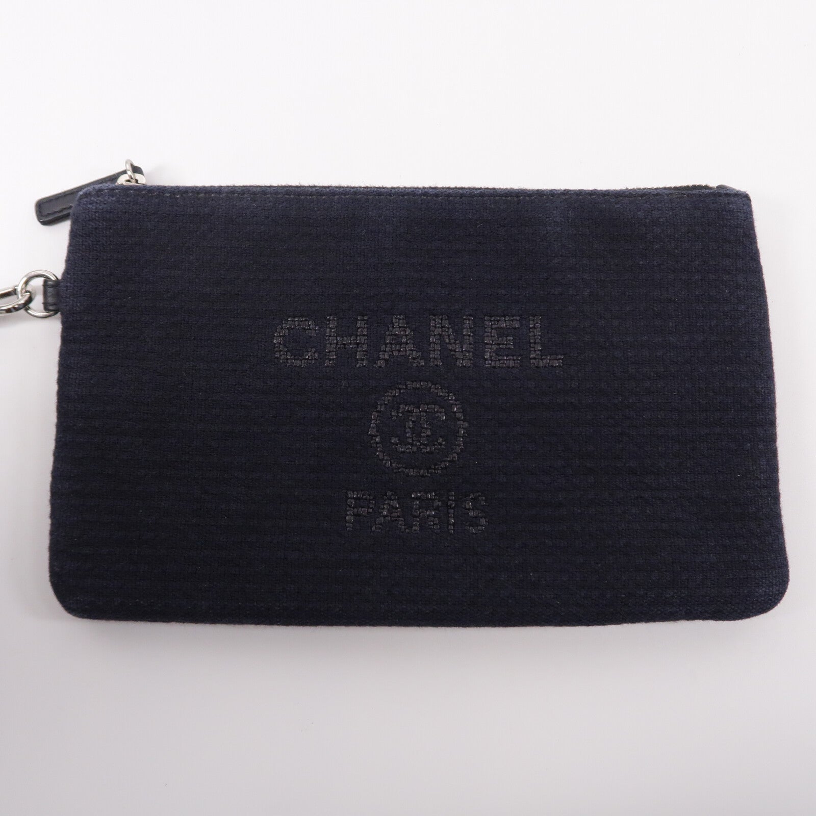 CHANEL 帆布Deauville Tote Medium鏈帶手挽肩背兩用袋