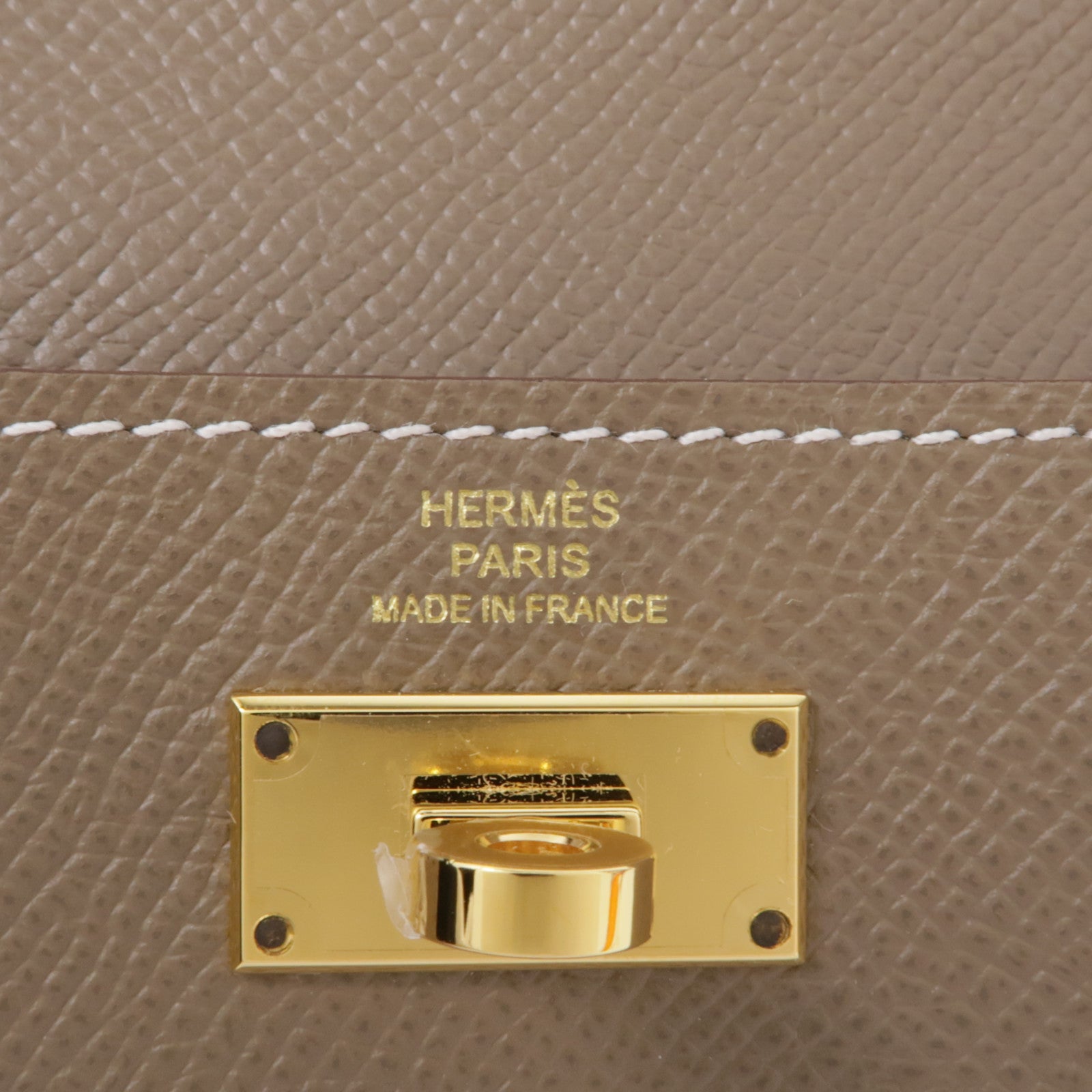 HERMES Epsom皮革Kelly Pocket金扣零錢包Etoupe