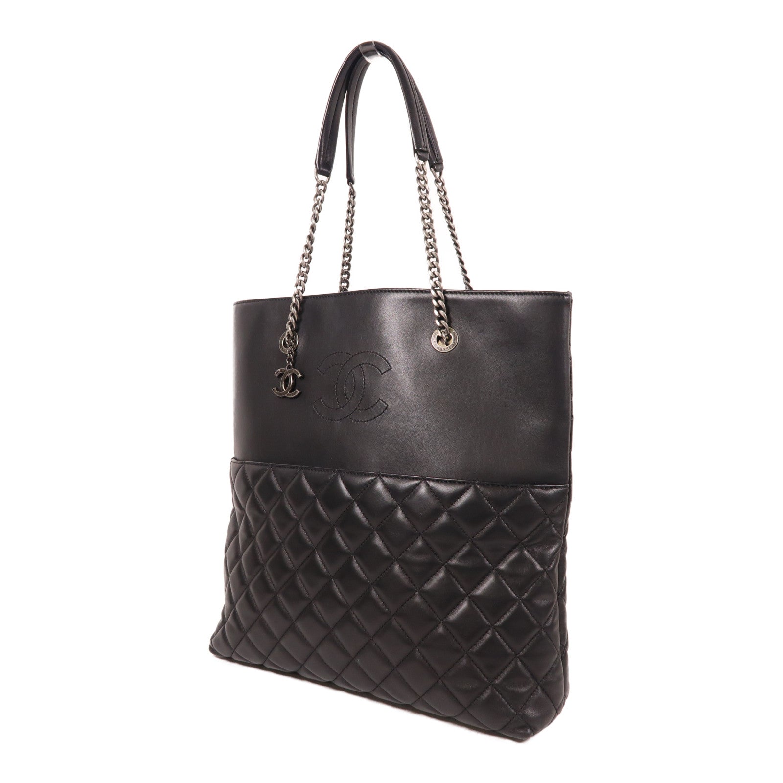 CHANEL 牛皮皮革Tote Bag鏈帶肩背袋