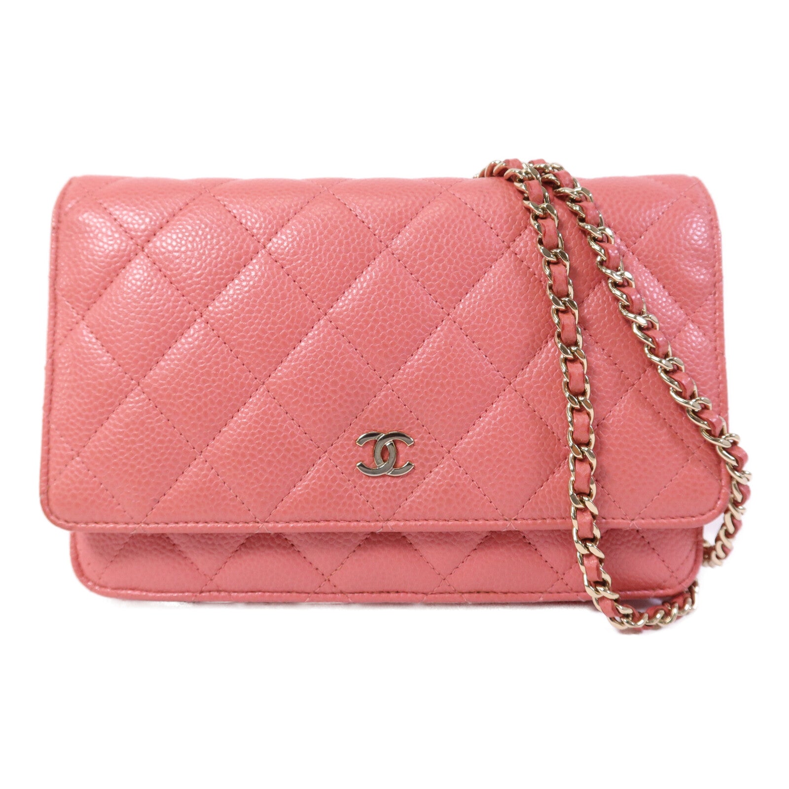 CHANEL 牛皮皮革WOC Wallet On Chain金扣鏈帶肩背袋