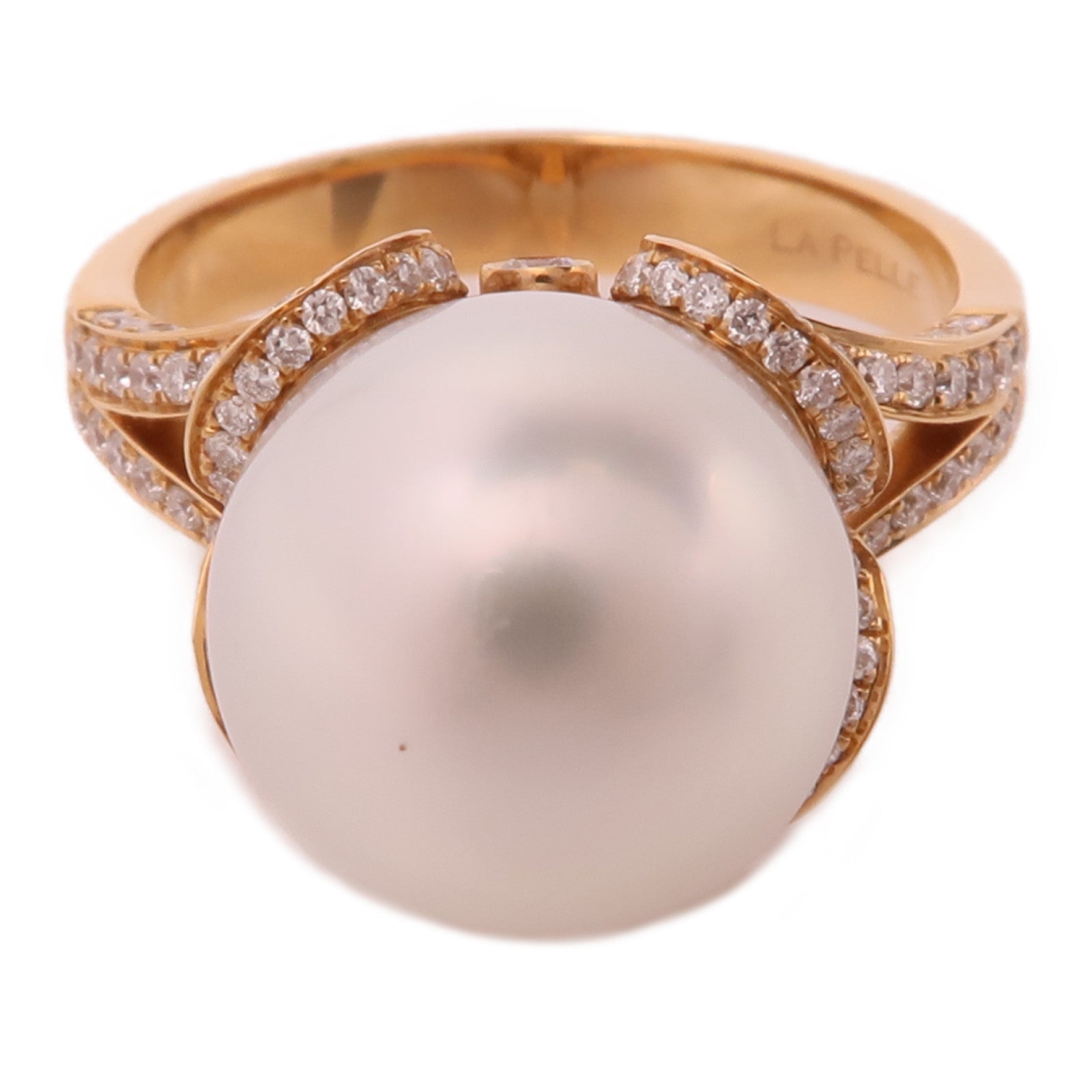 JEWELRY 18K玫瑰金Pearl/Diamond Ring珍珠/鑽石戒指US#9.5