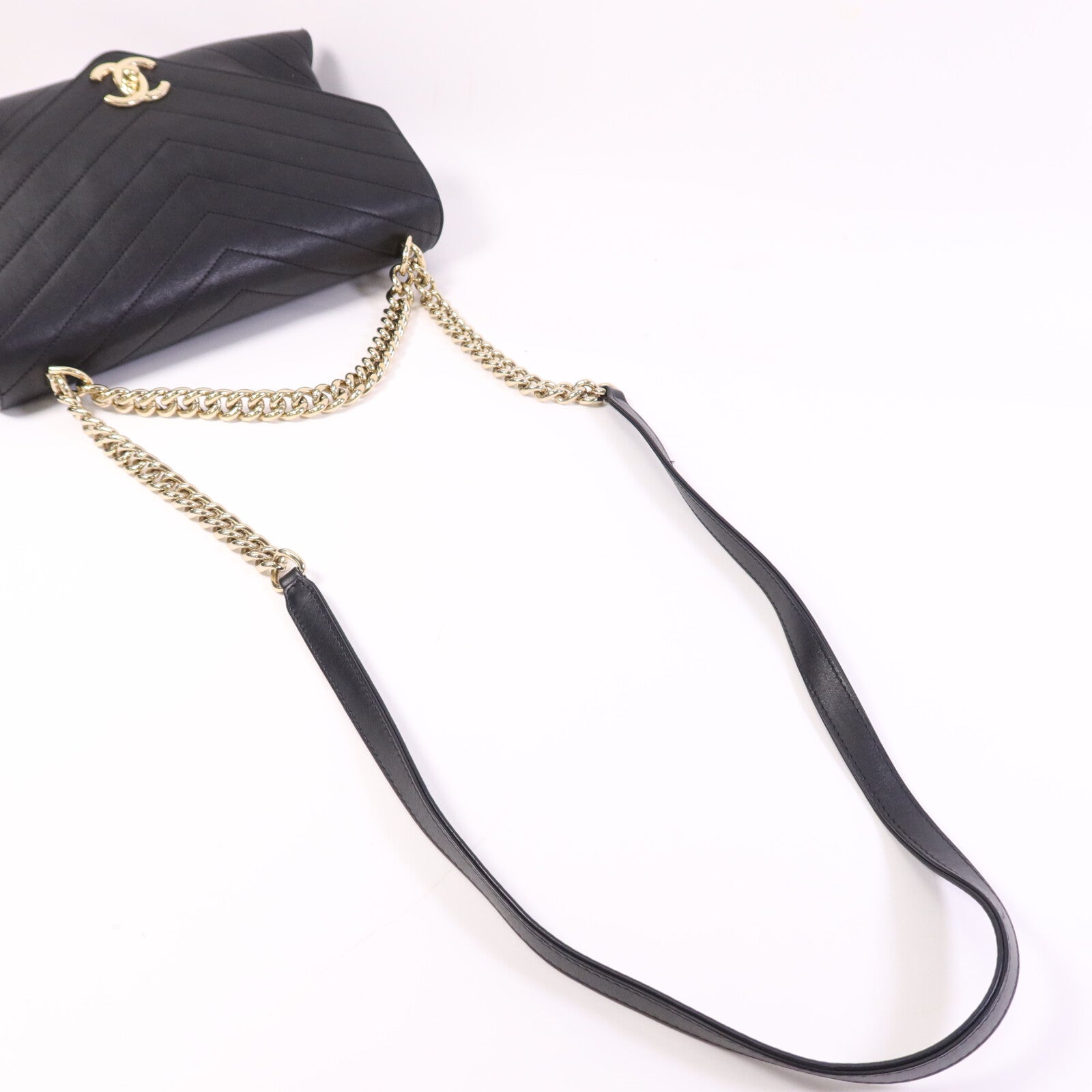 CHANEL 【激減優惠】牛皮皮革Shoulder Bag金扣鏈帶手挽肩背兩用袋