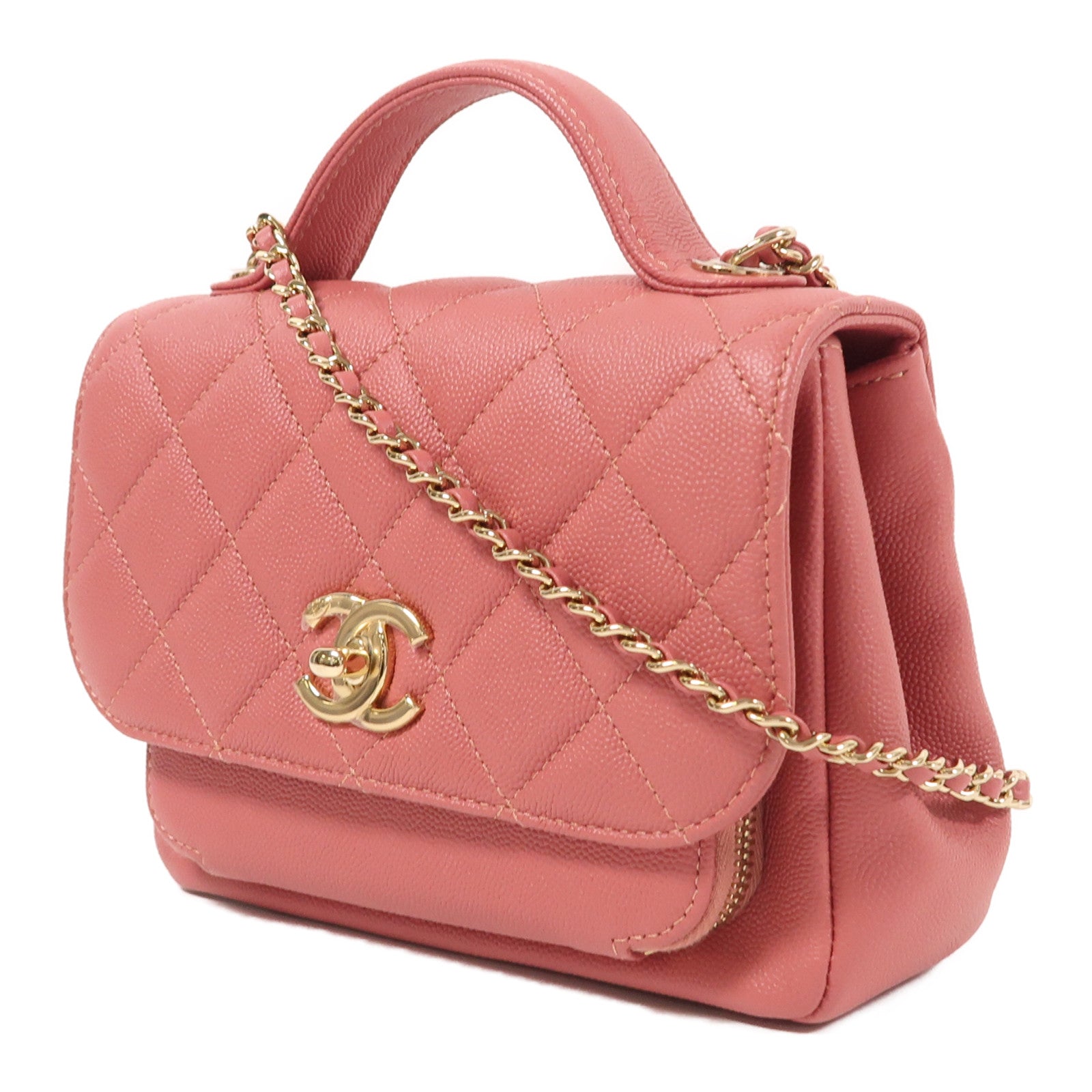 CHANEL 牛皮皮革Affinity Bag金扣手挽肩背兩用袋