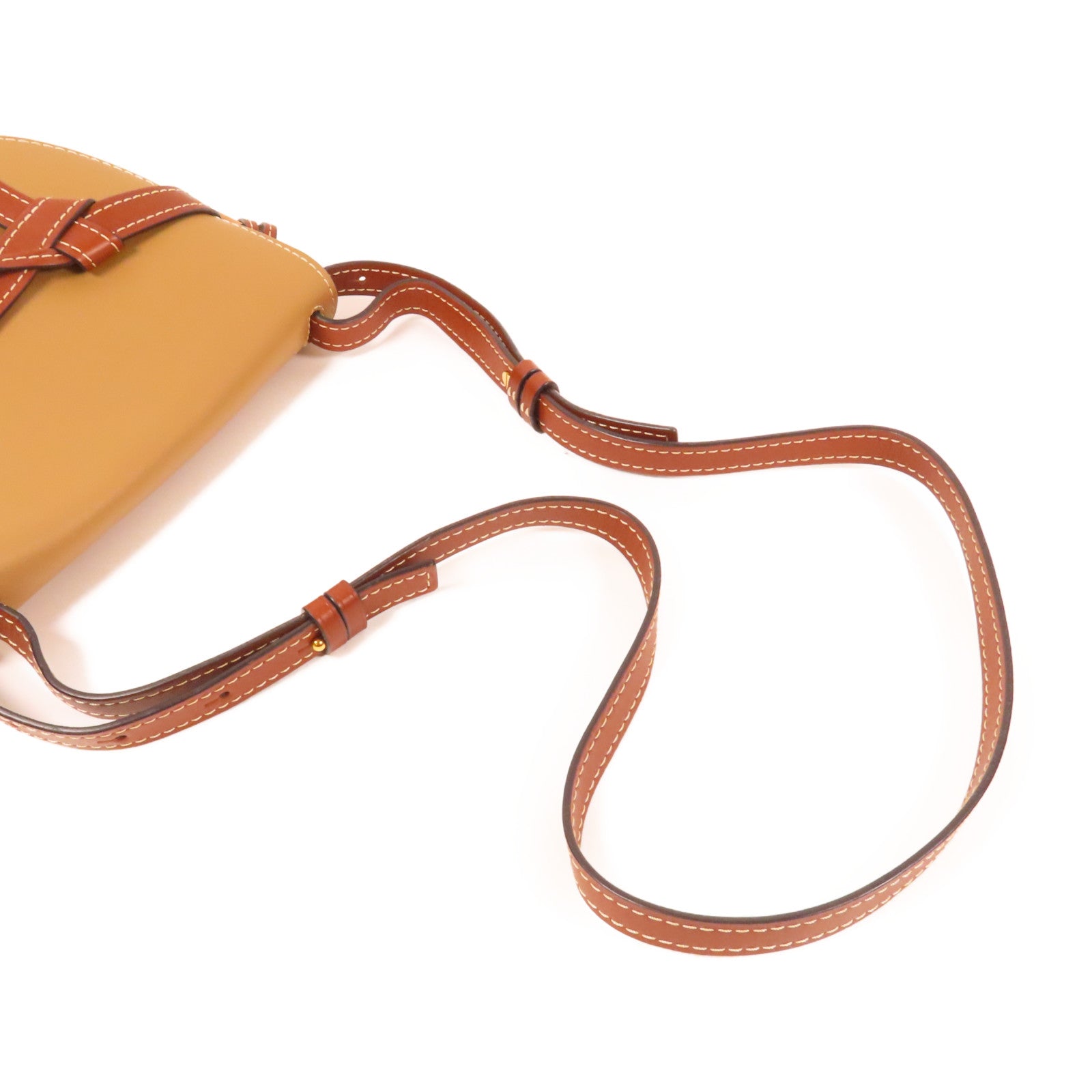 LOEWE 牛皮皮革Gate Bag金扣肩背袋啡色