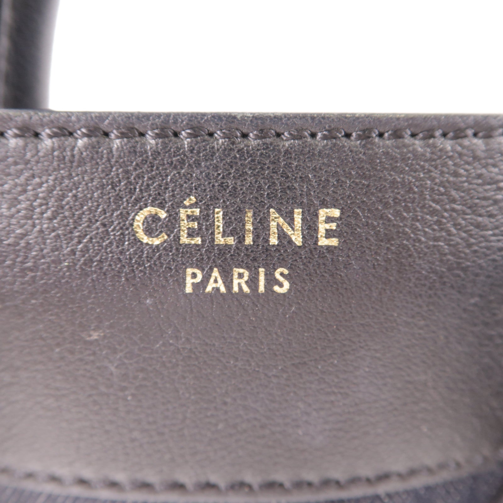 CELINE GHW Tote Bag Denim/Leather Navy