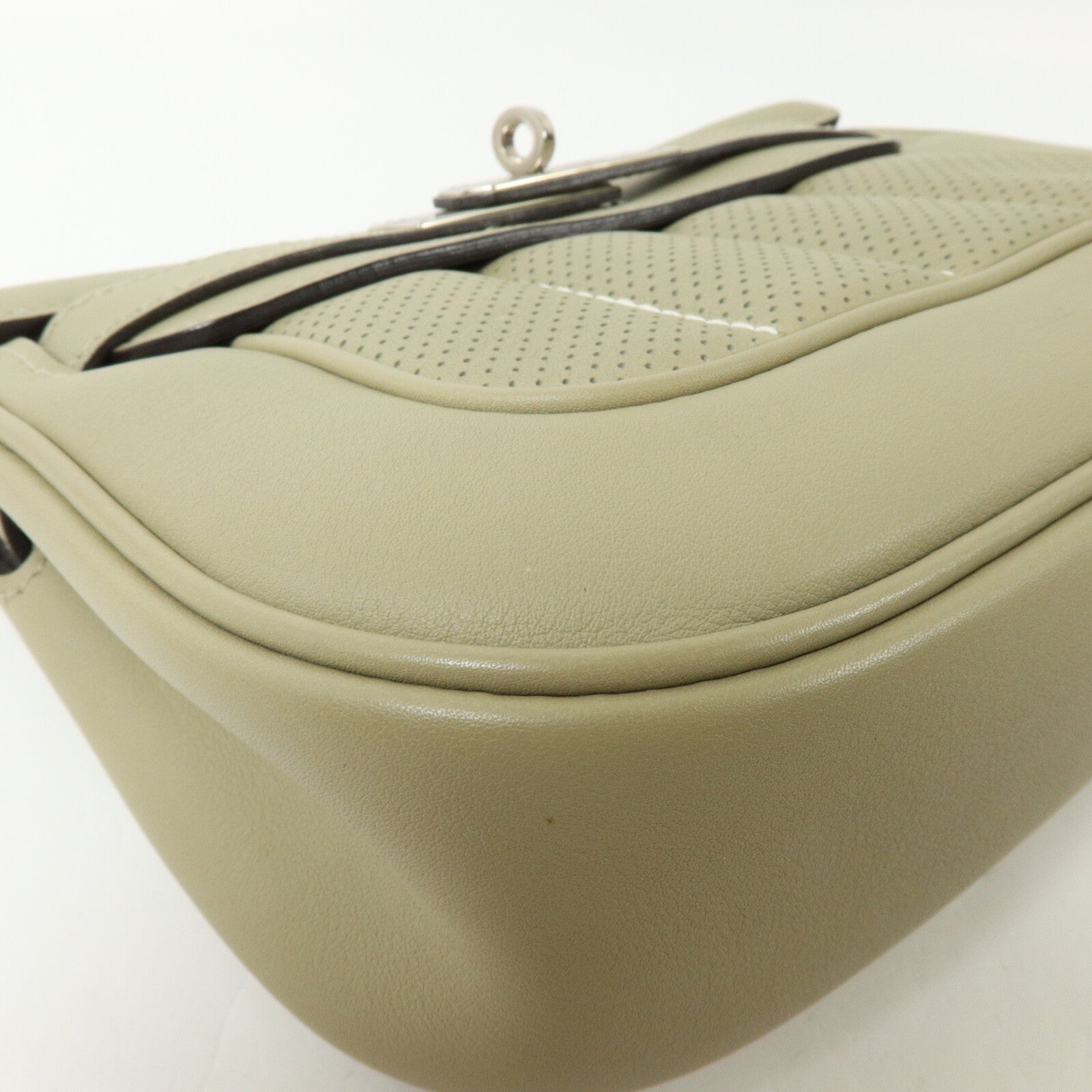 HERMES Swift皮革Berline Mini肩背袋Sauge