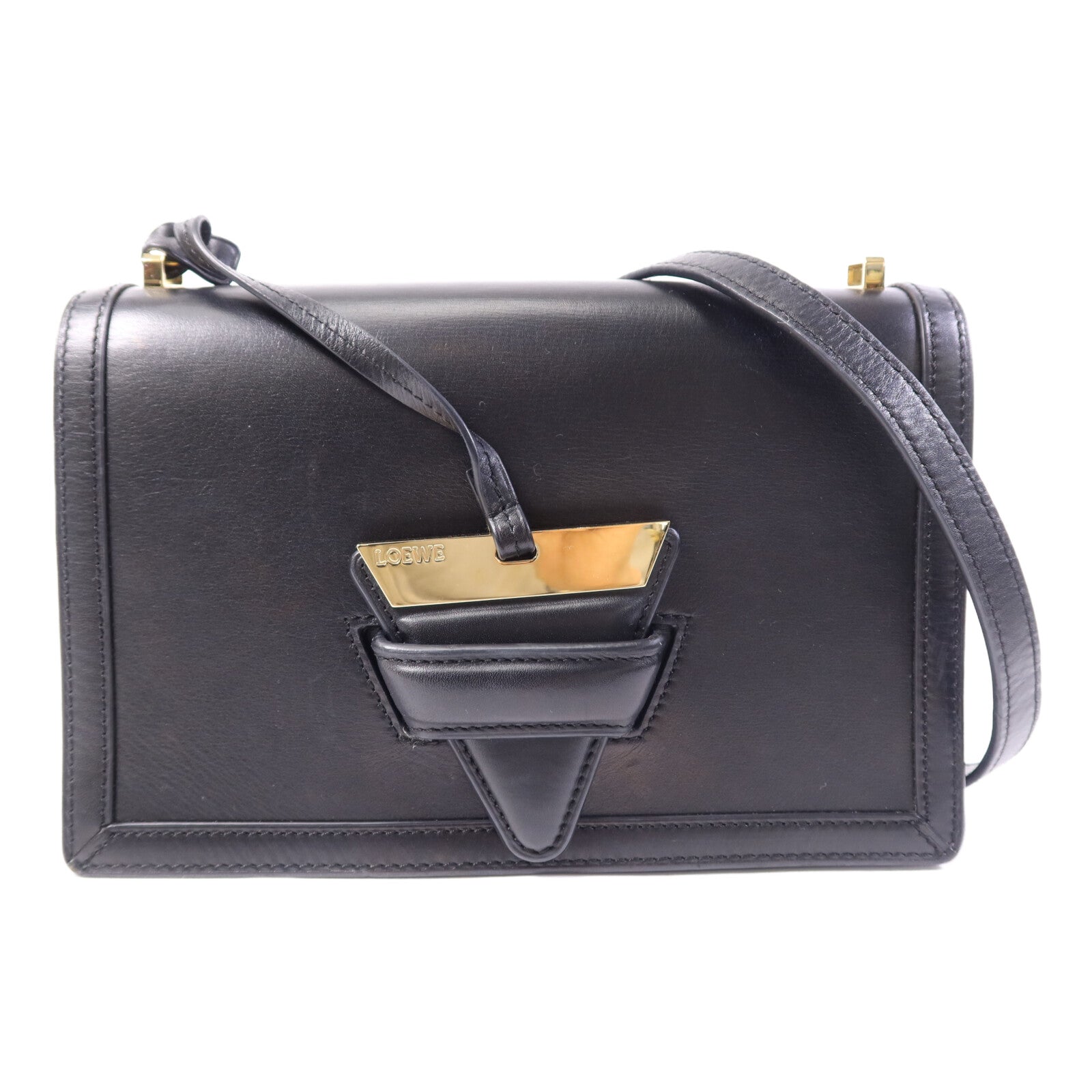 LOEWE 牛皮皮革Shoulder Bag金扣肩背袋