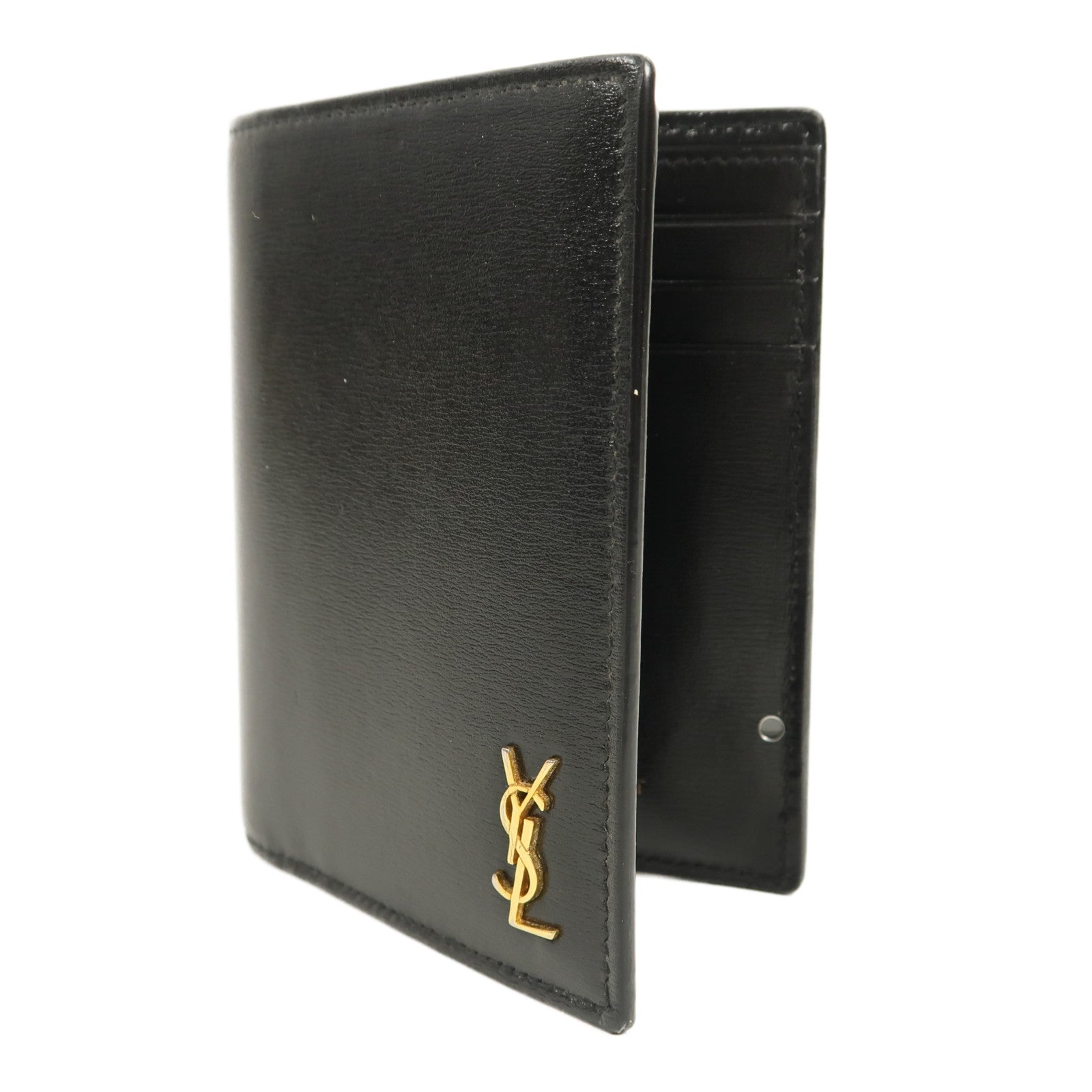 SAINT LAURENT 牛皮皮革Wallet金扣錢包
