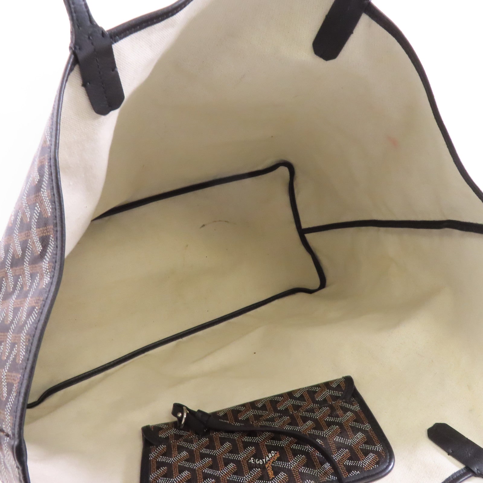 GOYARD 塗層帆布Saint Louis GM手挽袋黑色/棕色/白色