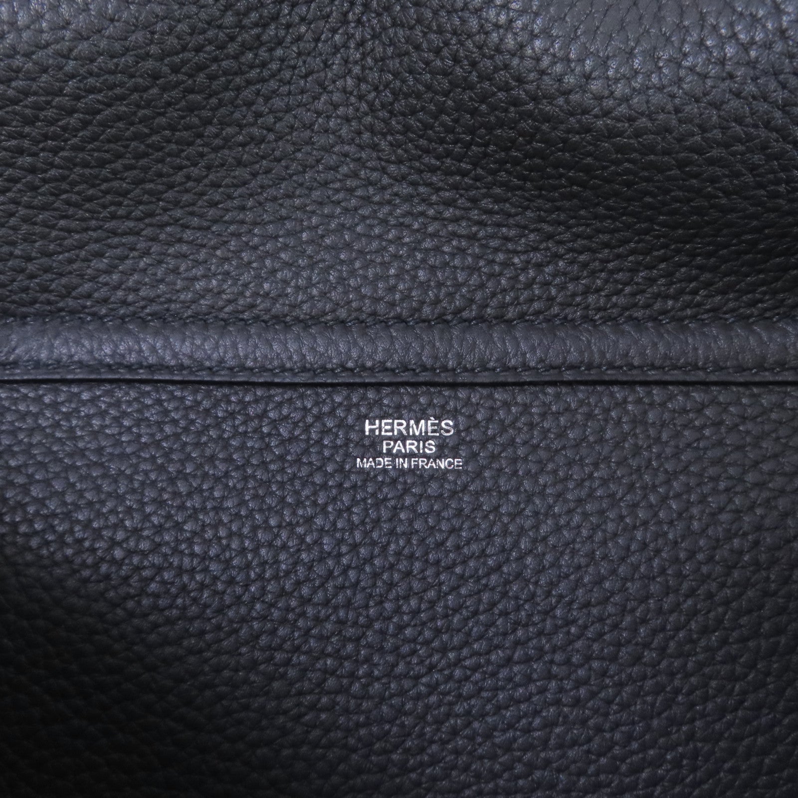 HERMES 【激減優惠】Clemence皮革Steve Meeting II 35 2Way Shoulder Bag銀扣手挽肩背兩用袋8P Plomb/鉛灰色