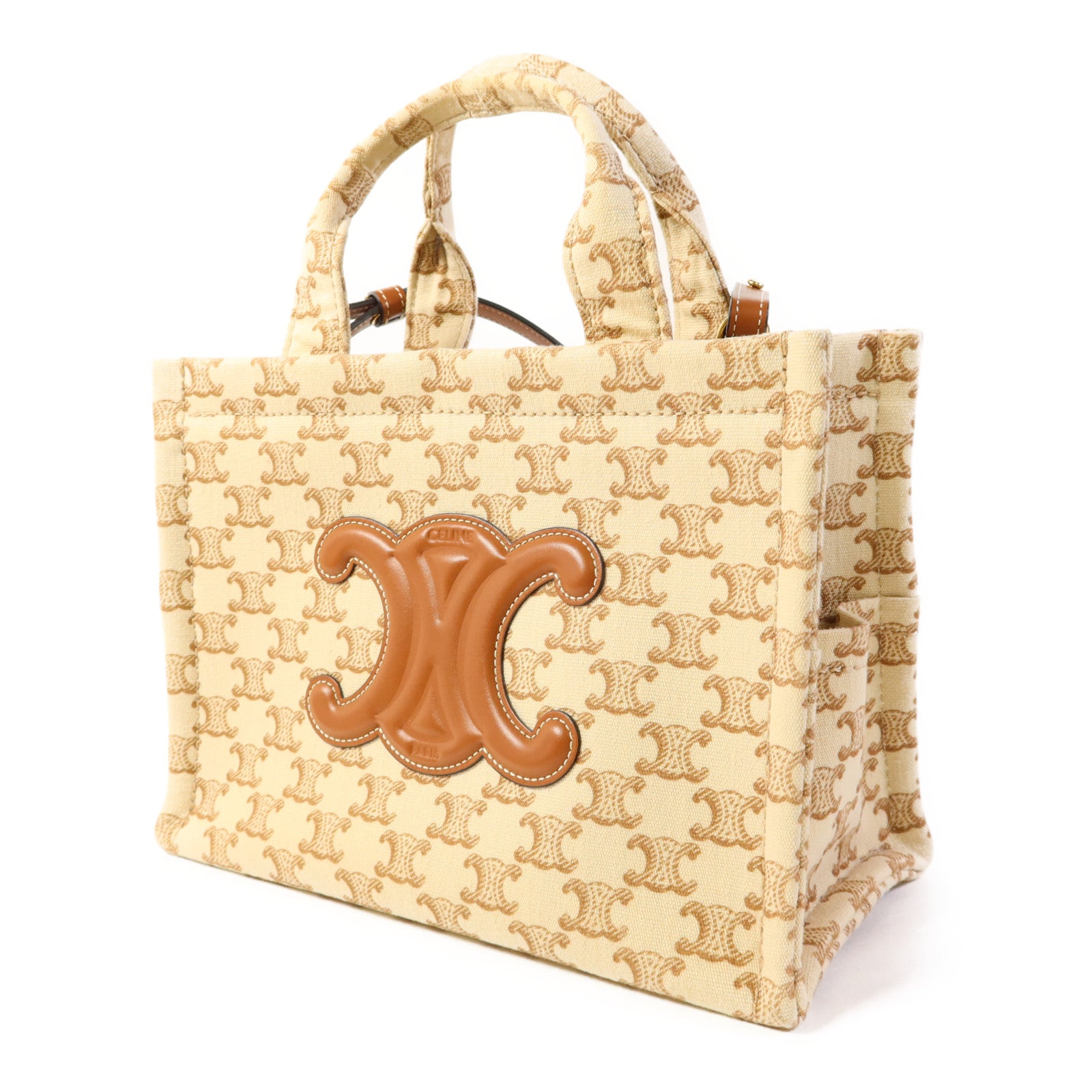 CELINE 帆布2 Way Shoulder Bag金扣手挽肩背兩用袋
